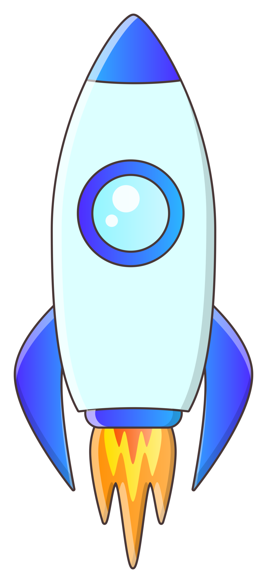 blue rocket ship flat sticker 20038455 PNG