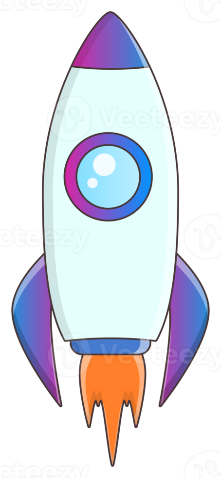 isolated rocket ship sticker png