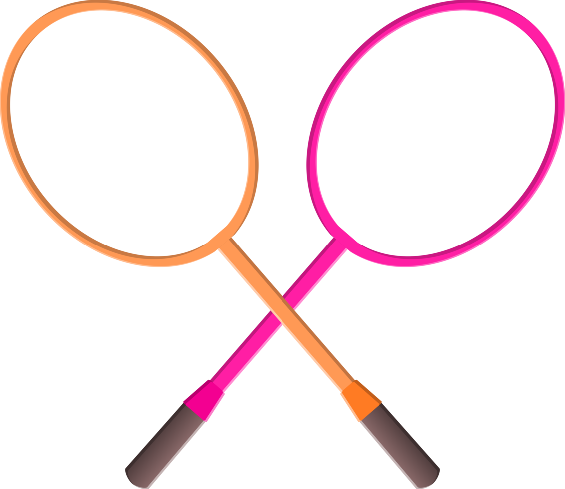 two badminton racket object png