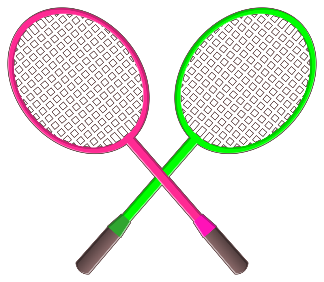 twee racket en shuttle voorwerp sticker png