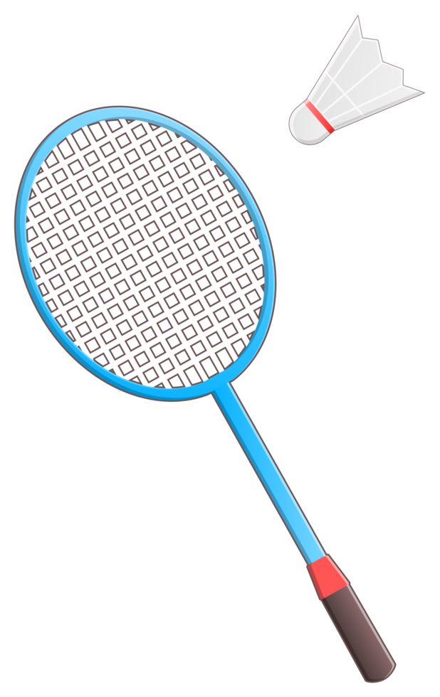 badminton racket and shuttlecock object sticker png