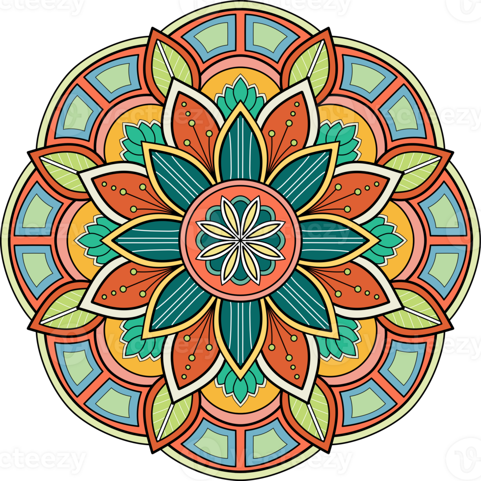 Ethnic mandala with colorful ornament for Art on the wall. Fabric