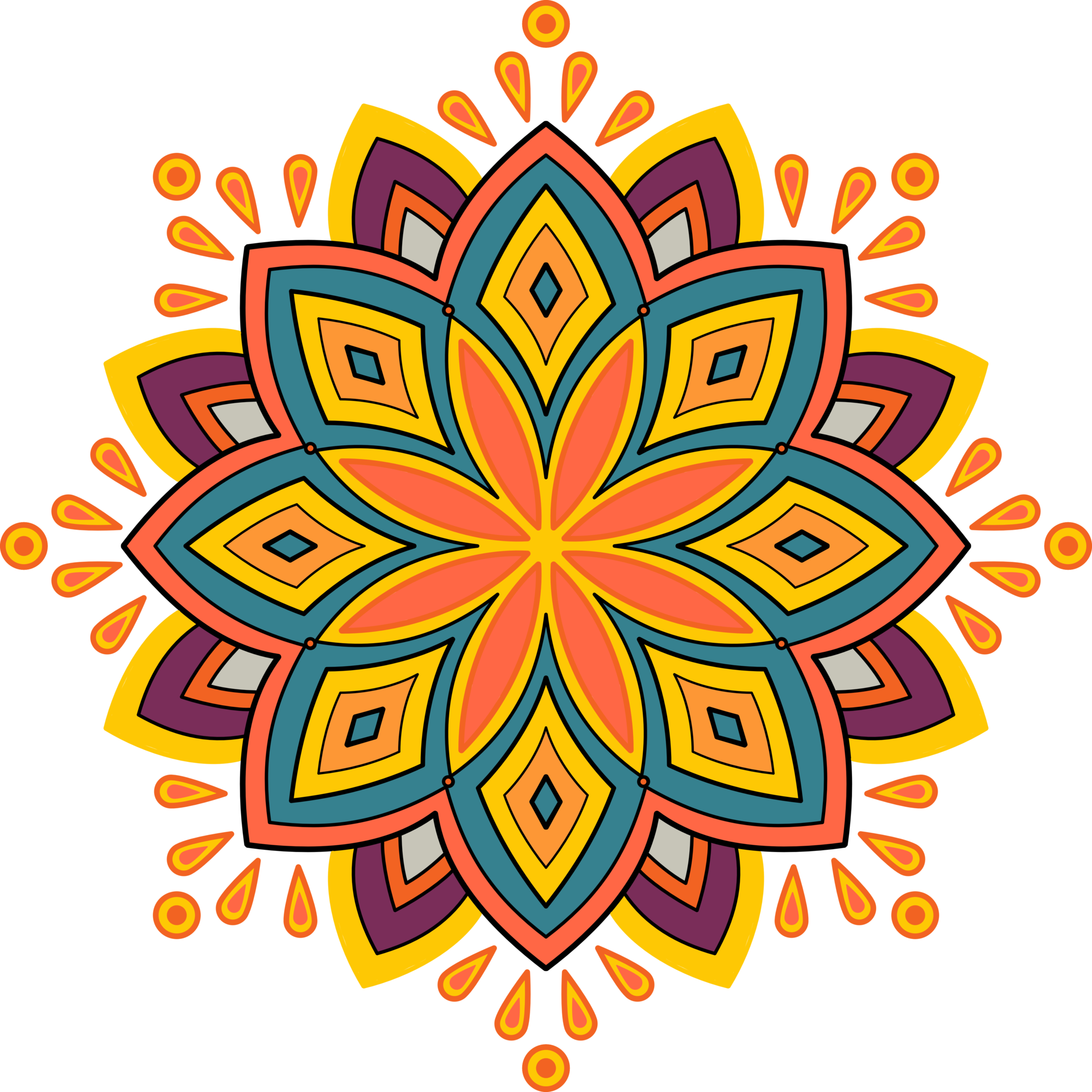 Ethnic mandala with colorful ornament for Art on the wall. Fabric