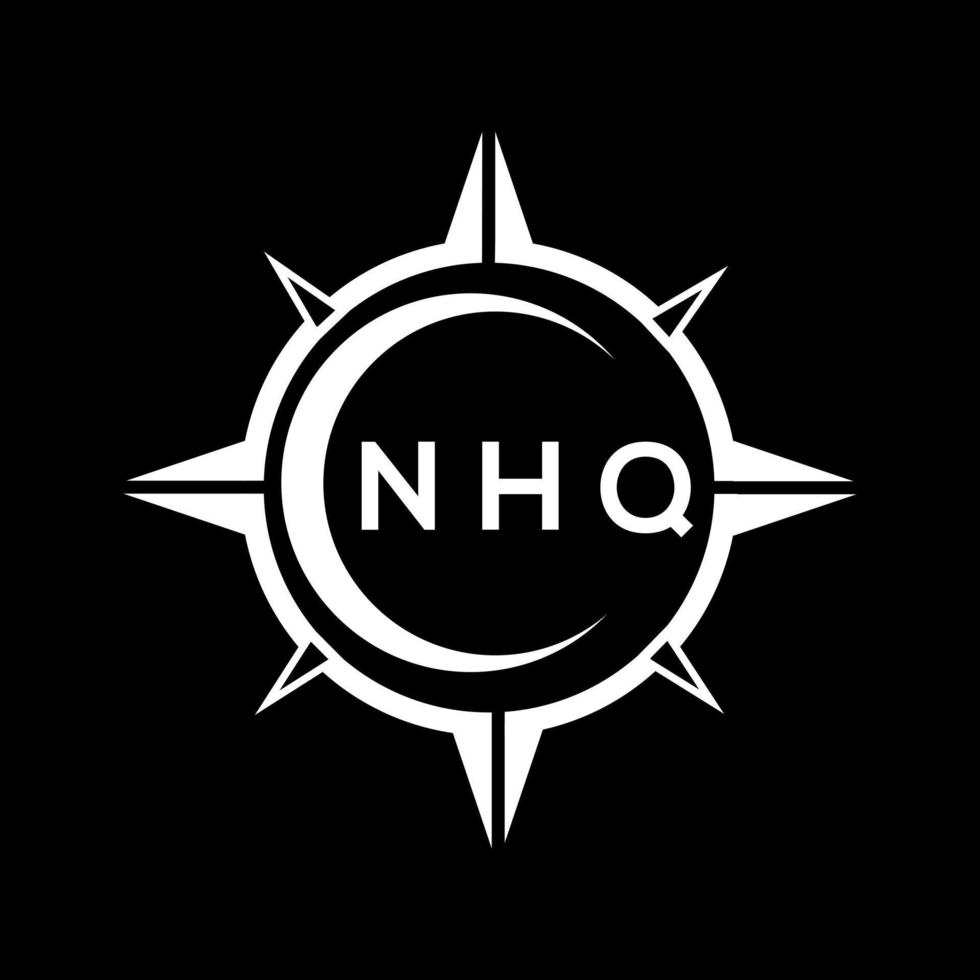 NHQ abstract monogram shield logo design on black background. NHQ creative initials letter logo. vector