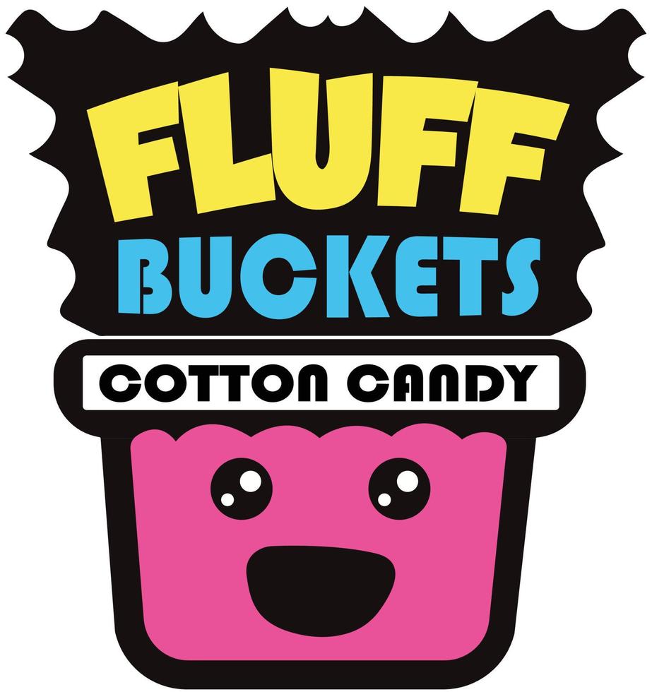 Fluff Buckets Cotton Candy Vector Logo