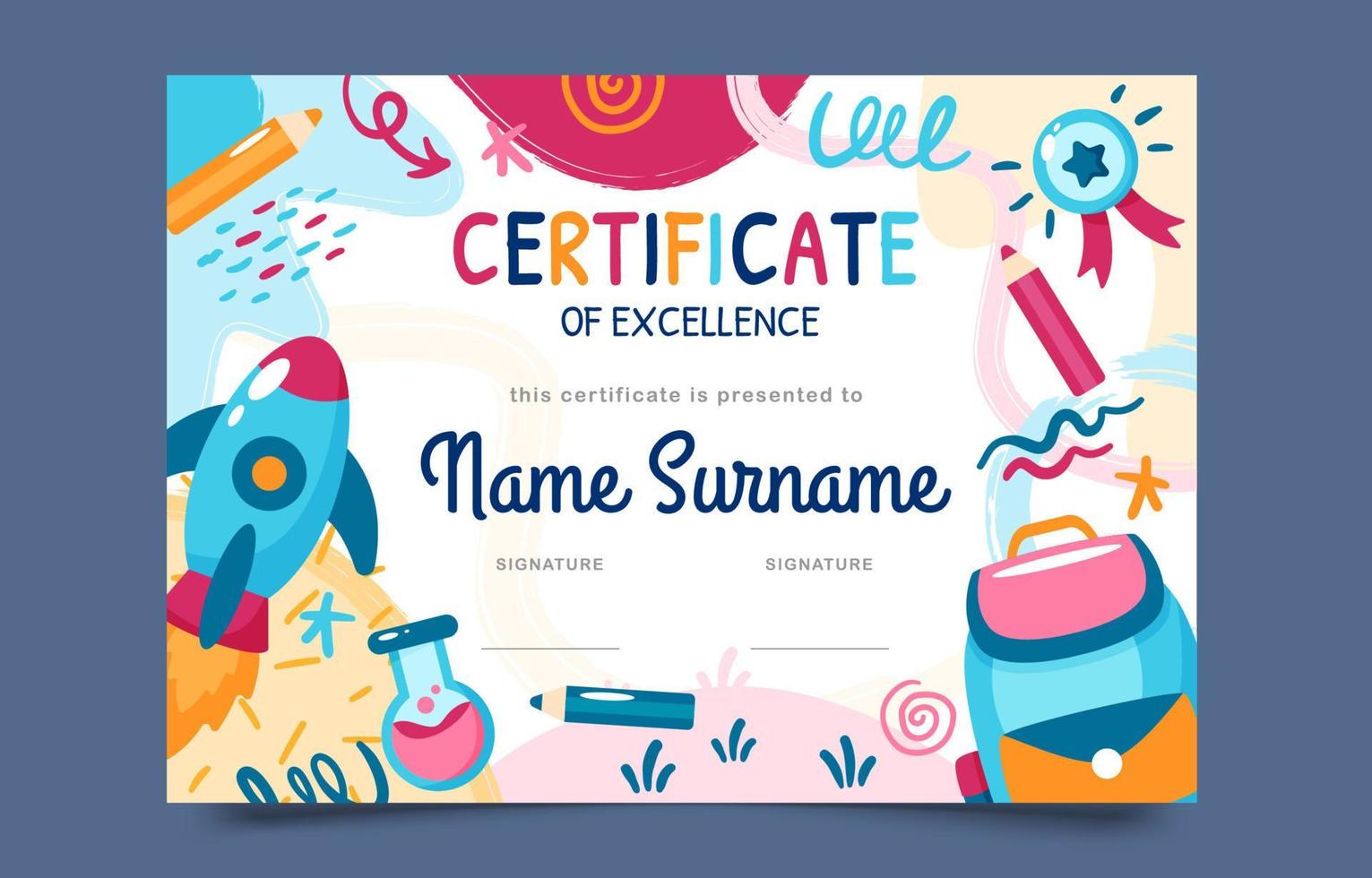 Children Certificate Template vector