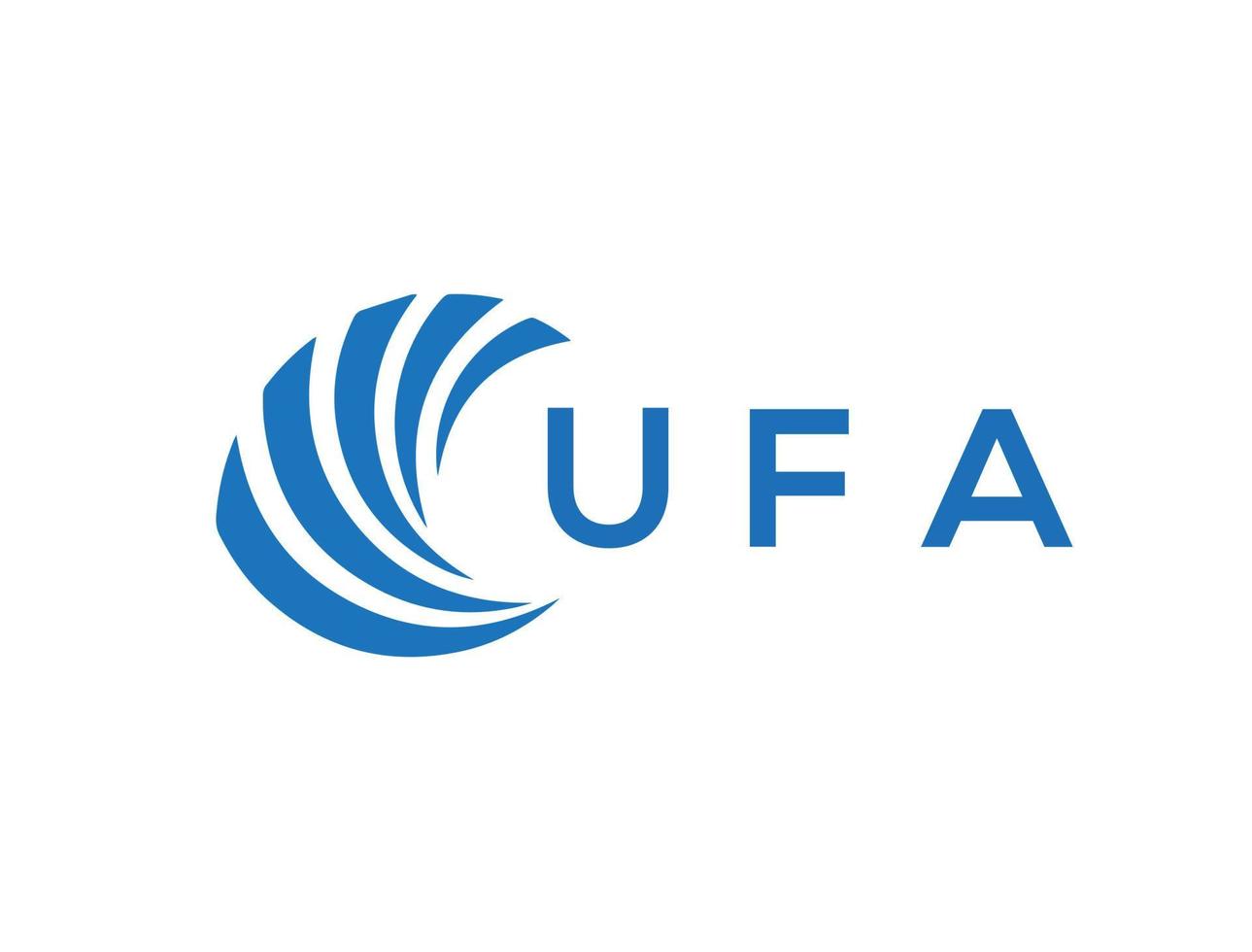 UFA letter logo design on white background. UFA creative circle letter logo concept. UFA letter design. vector