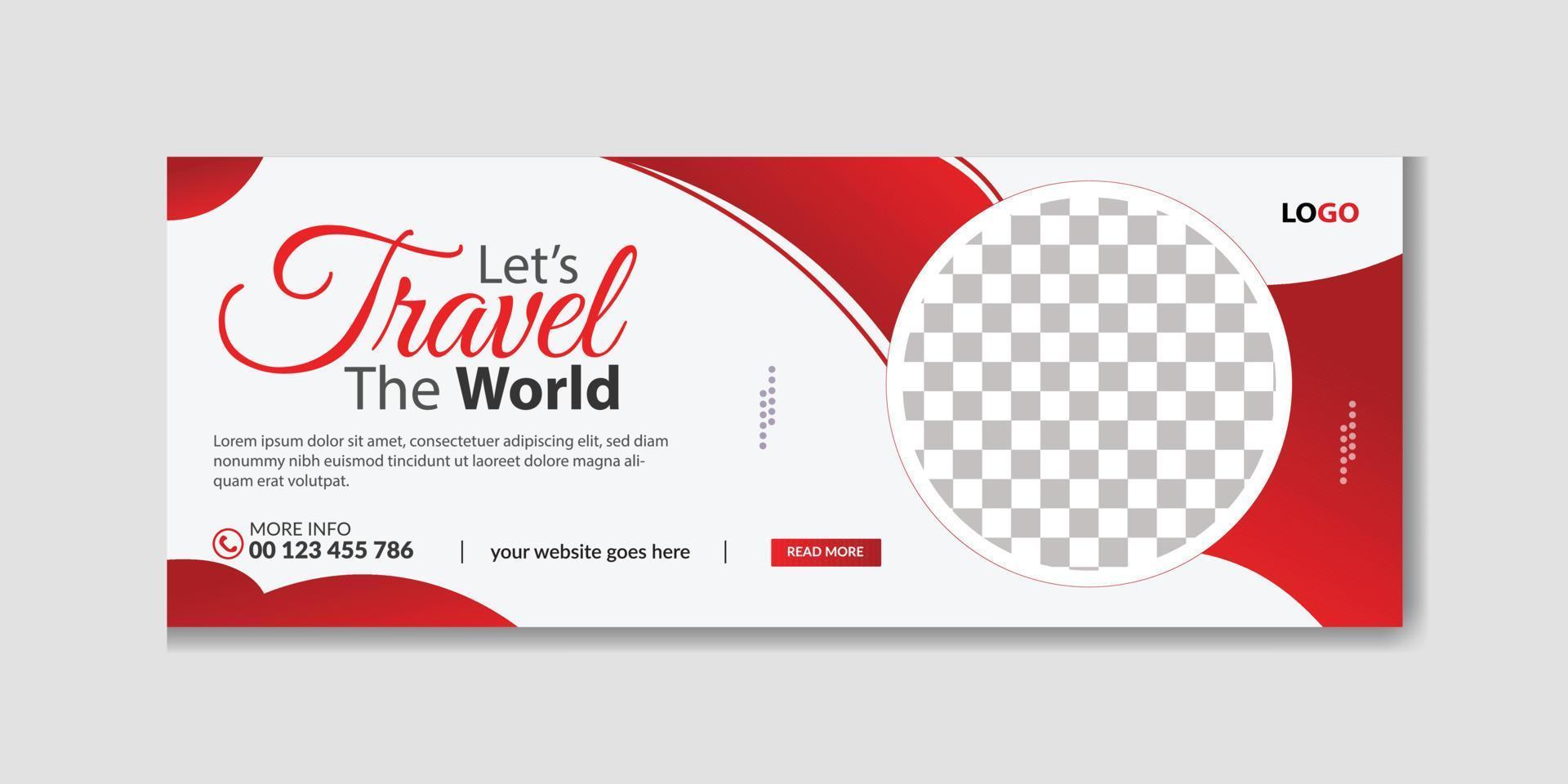 Travel and tourism timeline cover banner or web ads template Free Vector