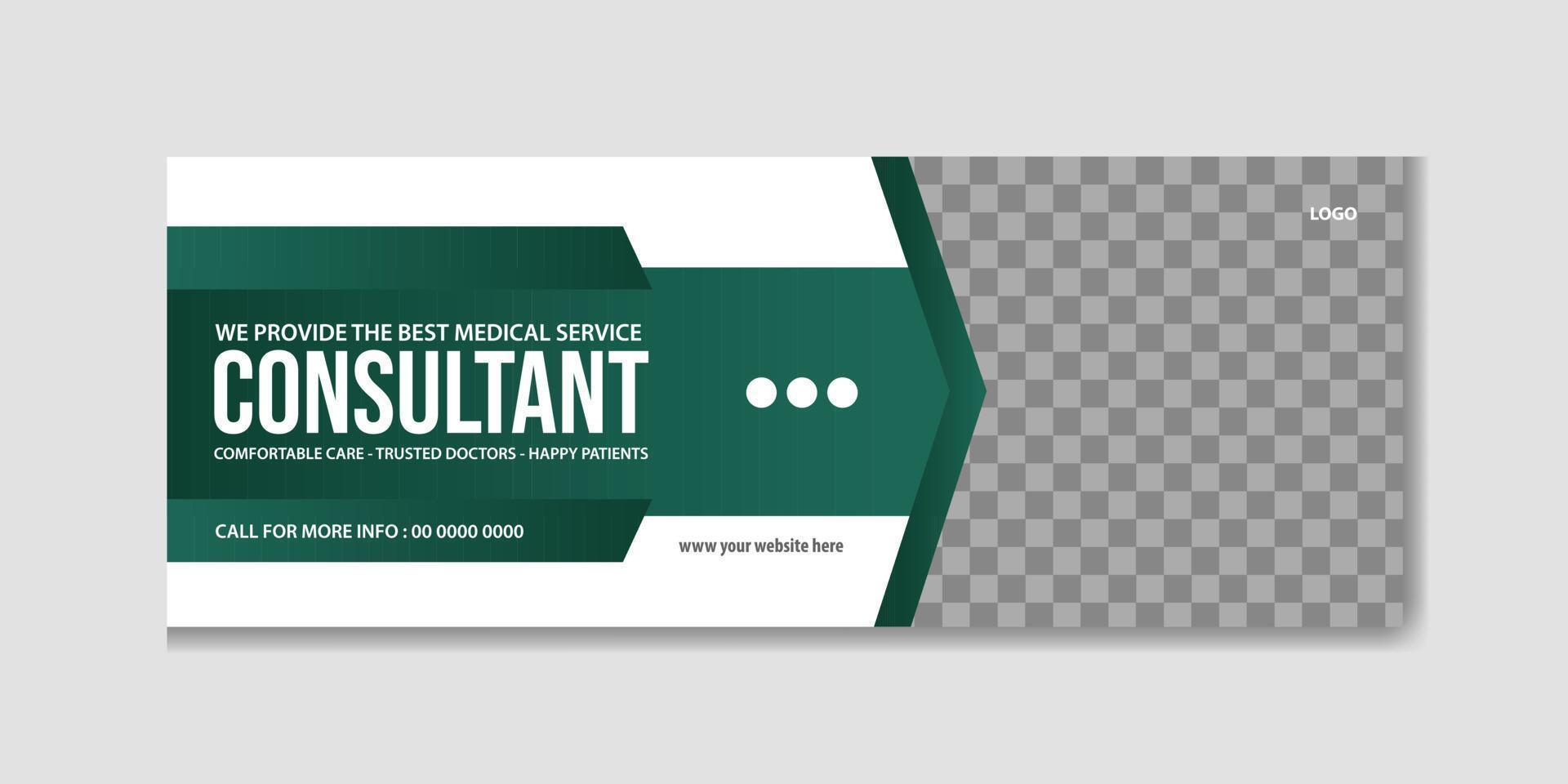 Medical healthcare timeline cover or social media doctor web banner template set vector