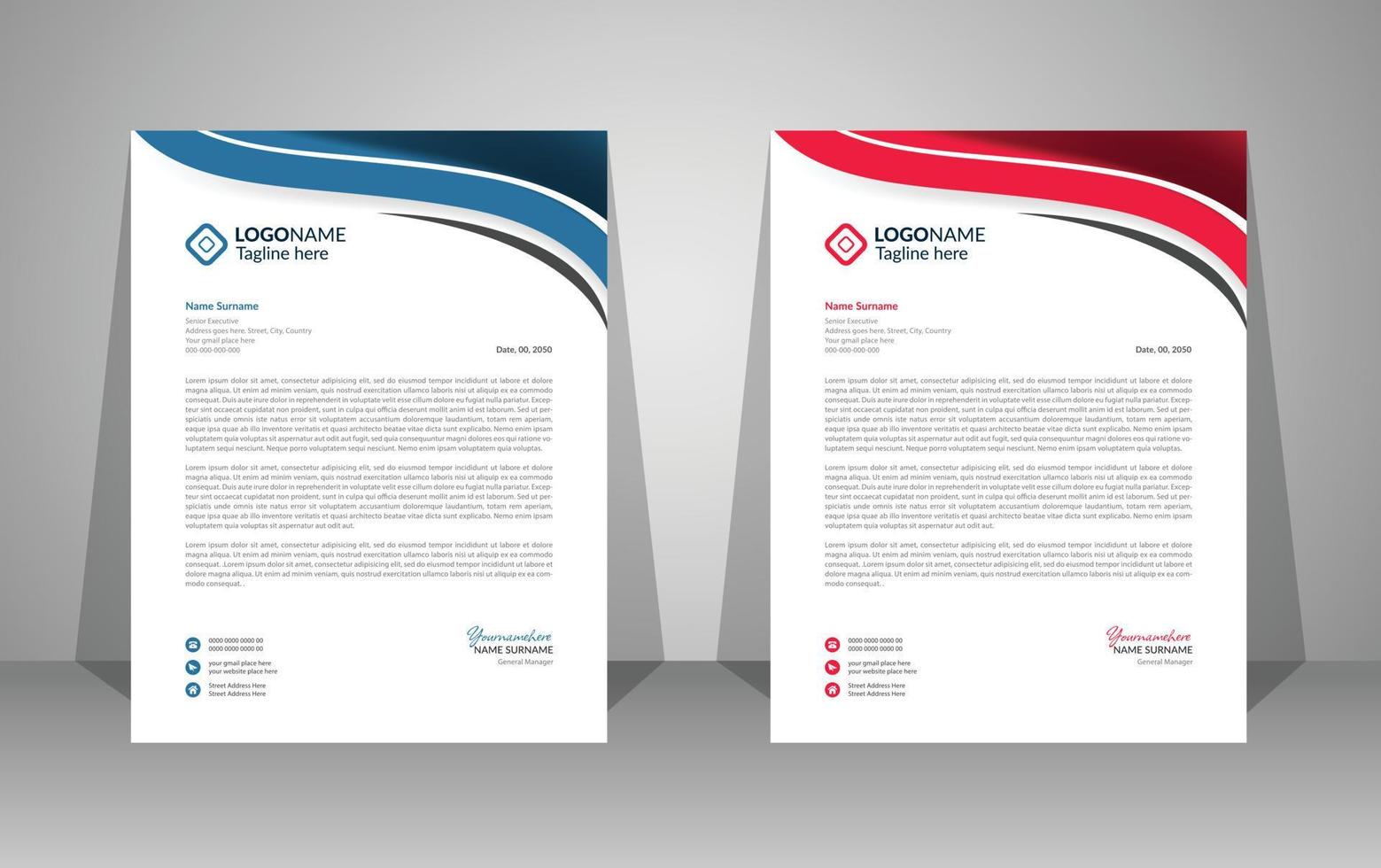 Modern Creative and Clean business letterhead design of your corporate project.set to print with vector and illustration. corporate letterhead bundle design.