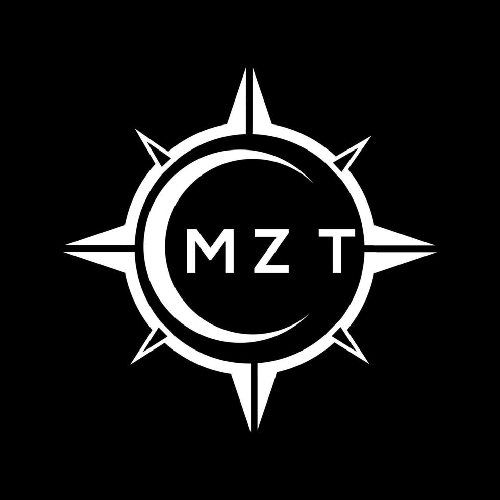 MZT abstract monogram shield logo design on black background. MZT creative initials letter logo. vector