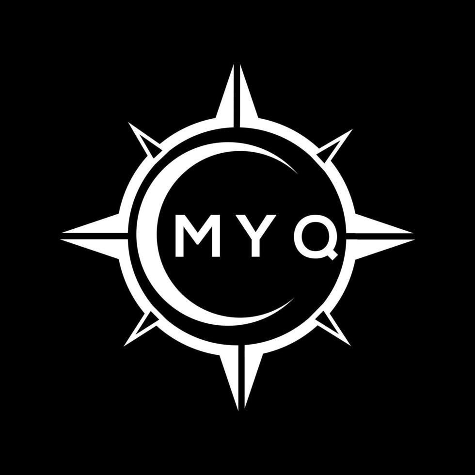 MYQ abstract monogram shield logo design on black background. MYQ creative initials letter logo. vector