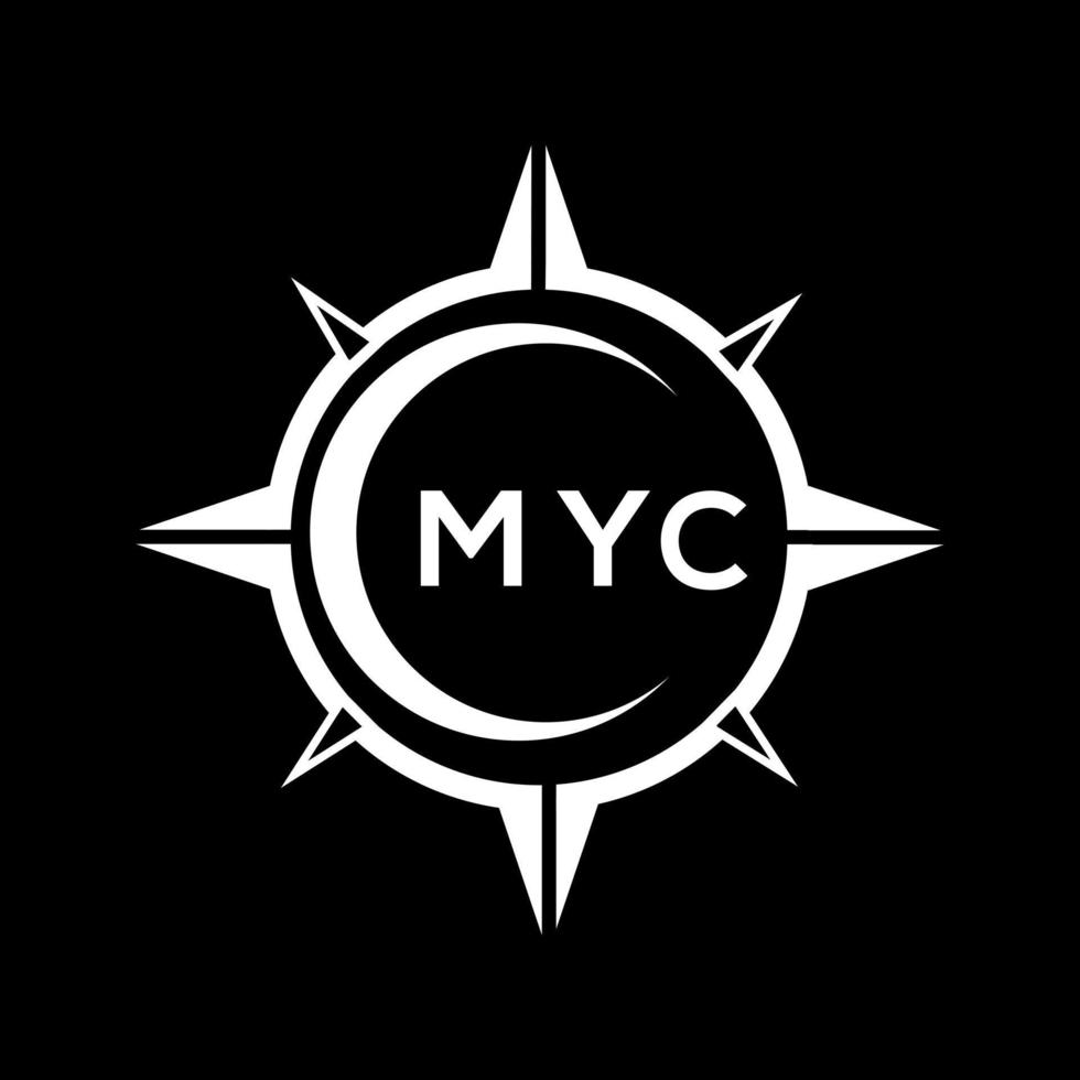 MYC abstract monogram shield logo design on black background. MYC creative initials letter logo. vector