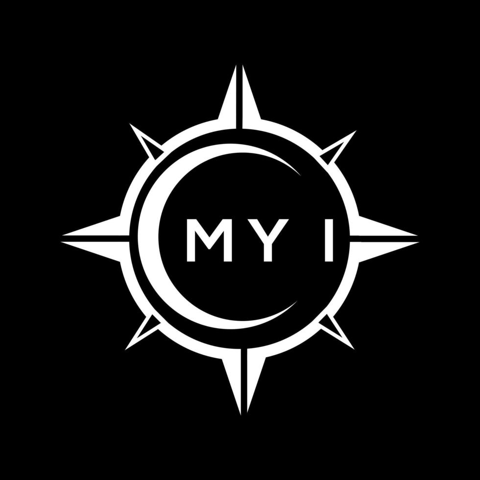 MYI abstract monogram shield logo design on black background. MYI creative initials letter logo. vector
