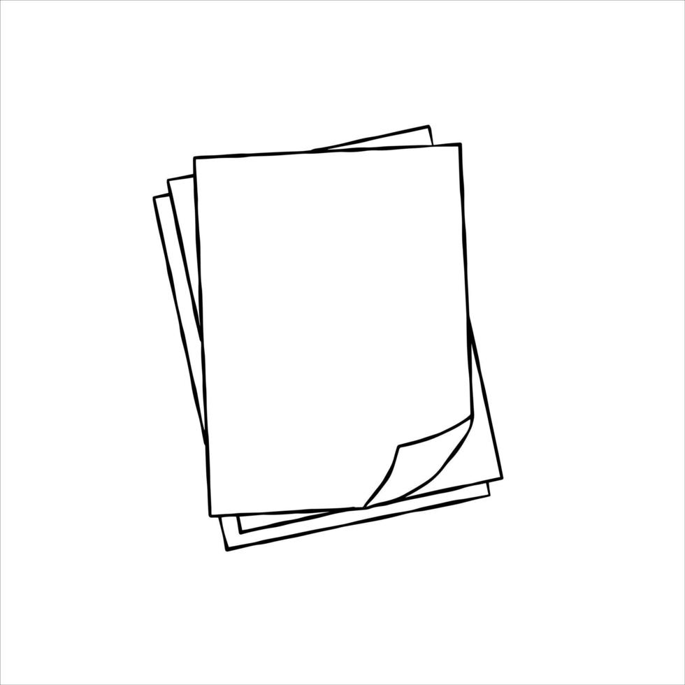 hoja de papel en blanco. página de un cuaderno y cuaderno para notas con espacio de copia. boceto dibujado a mano ilustración vector