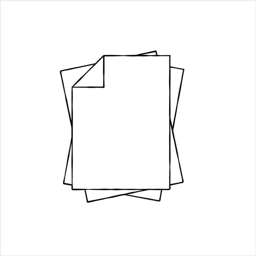 Blank sheet of paper. Page from a notebook and notebook for notes with copy space. Sketch hand drawn illustration vector