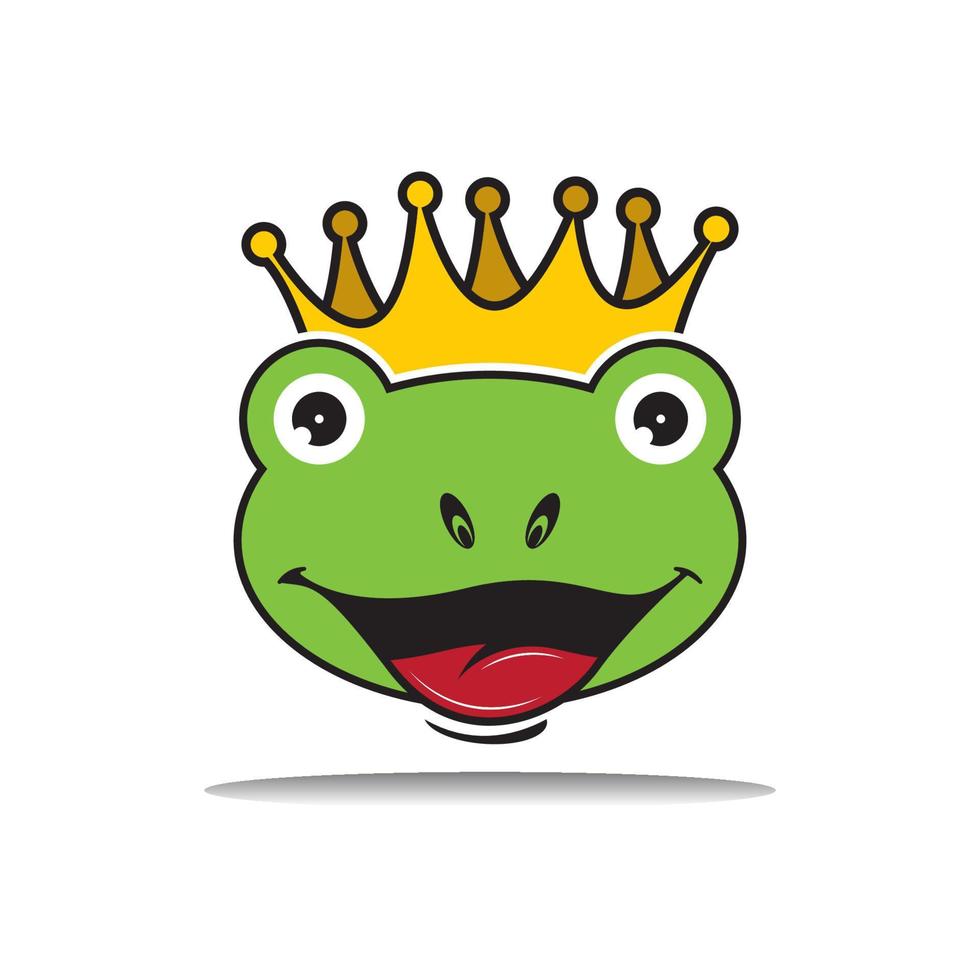 King frog logo icon template design vector