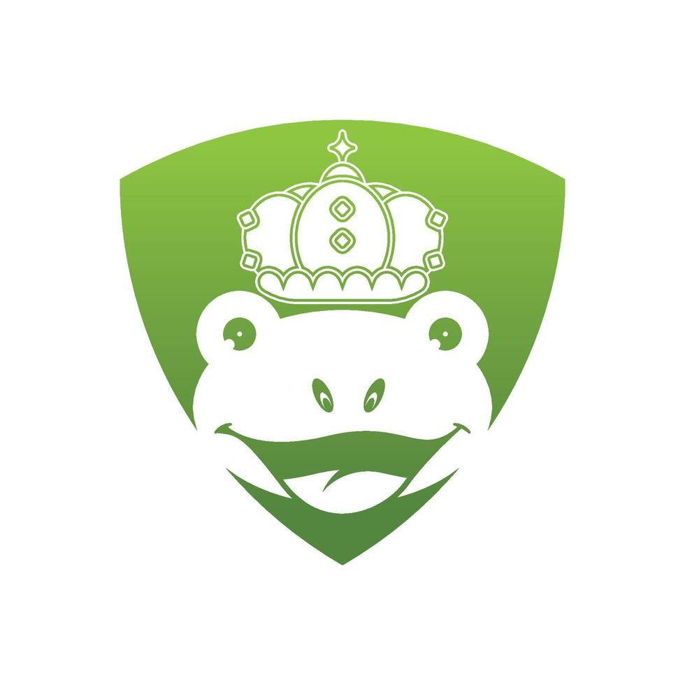 King frog logo icon template design vector