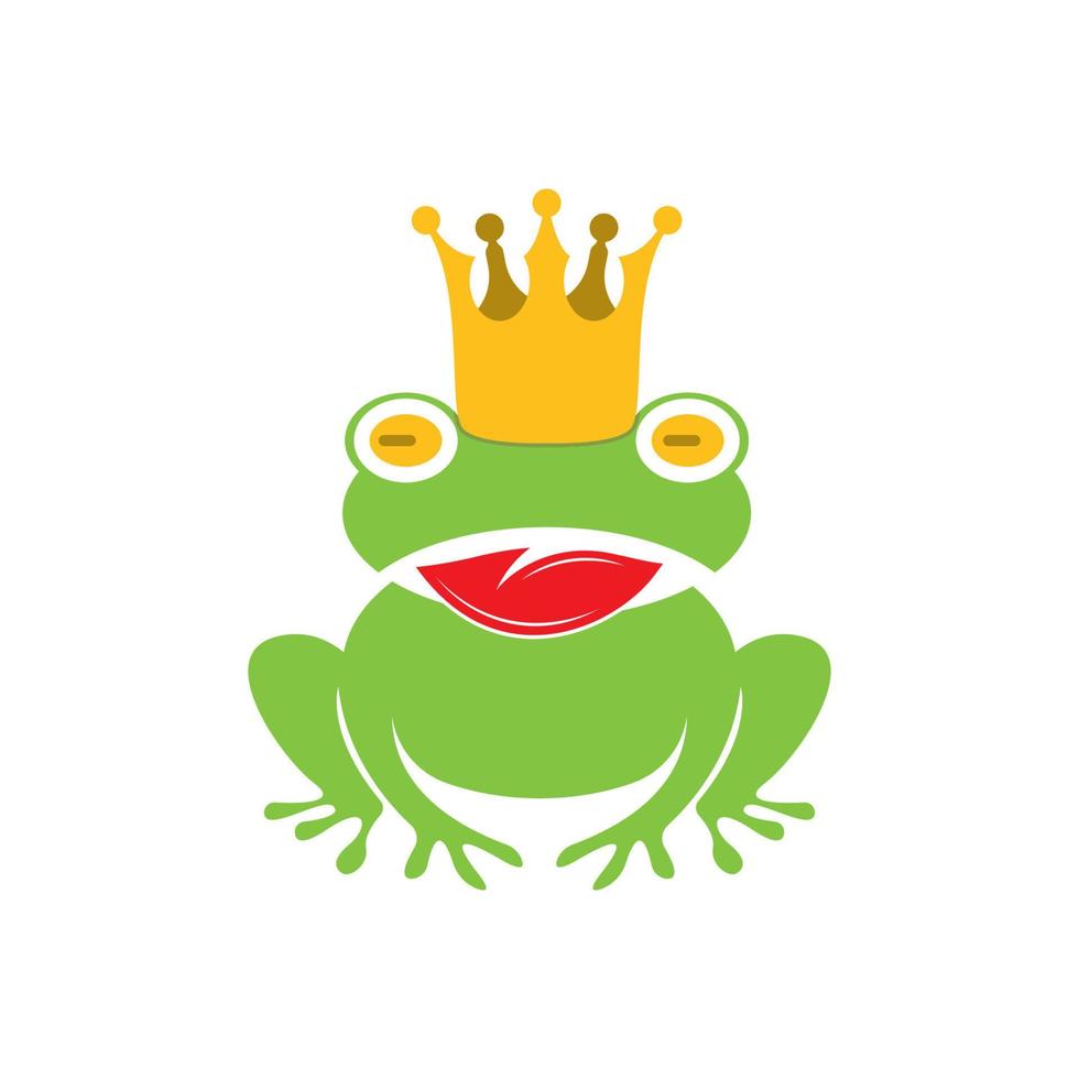 King frog logo icon template design vector