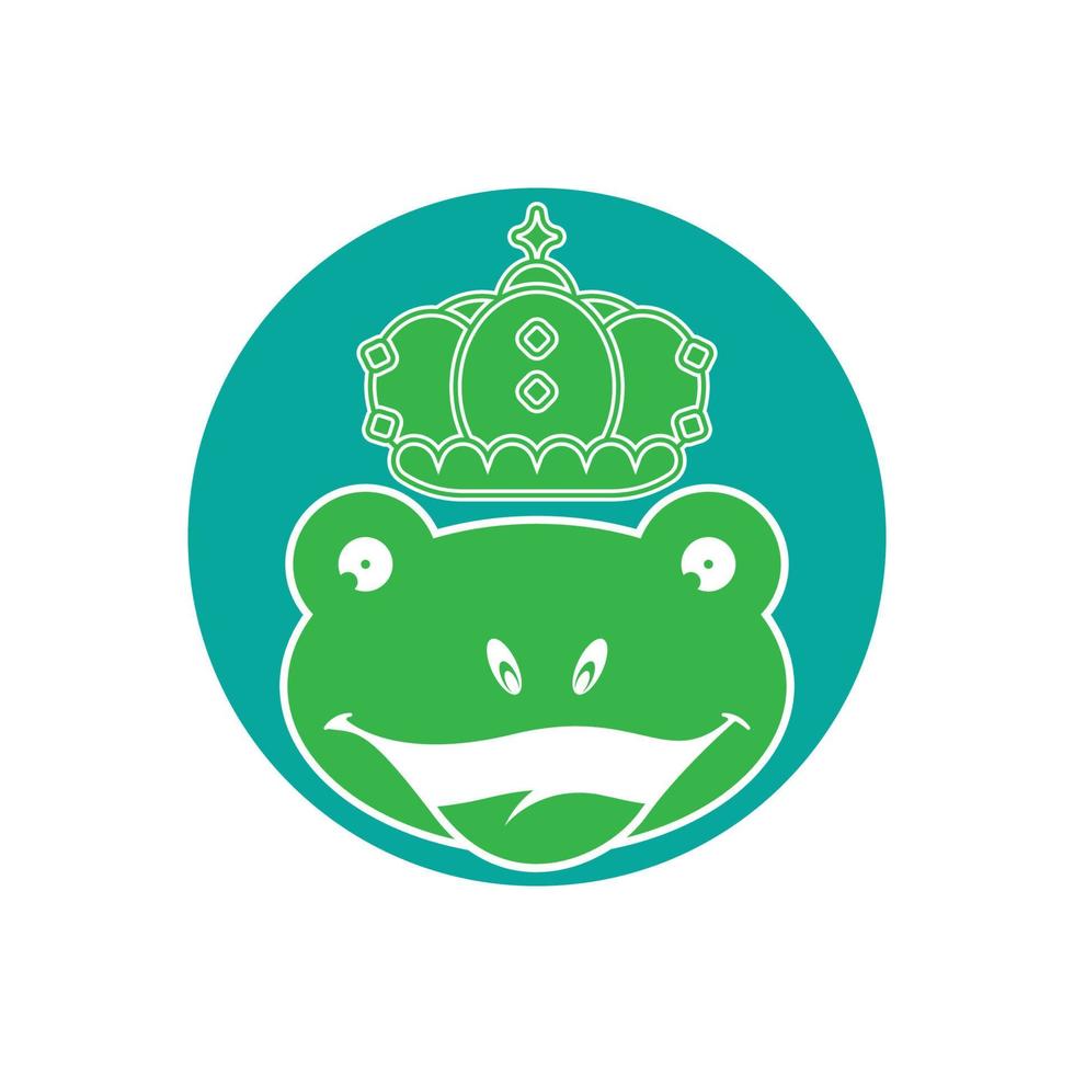 King frog logo icon template design vector