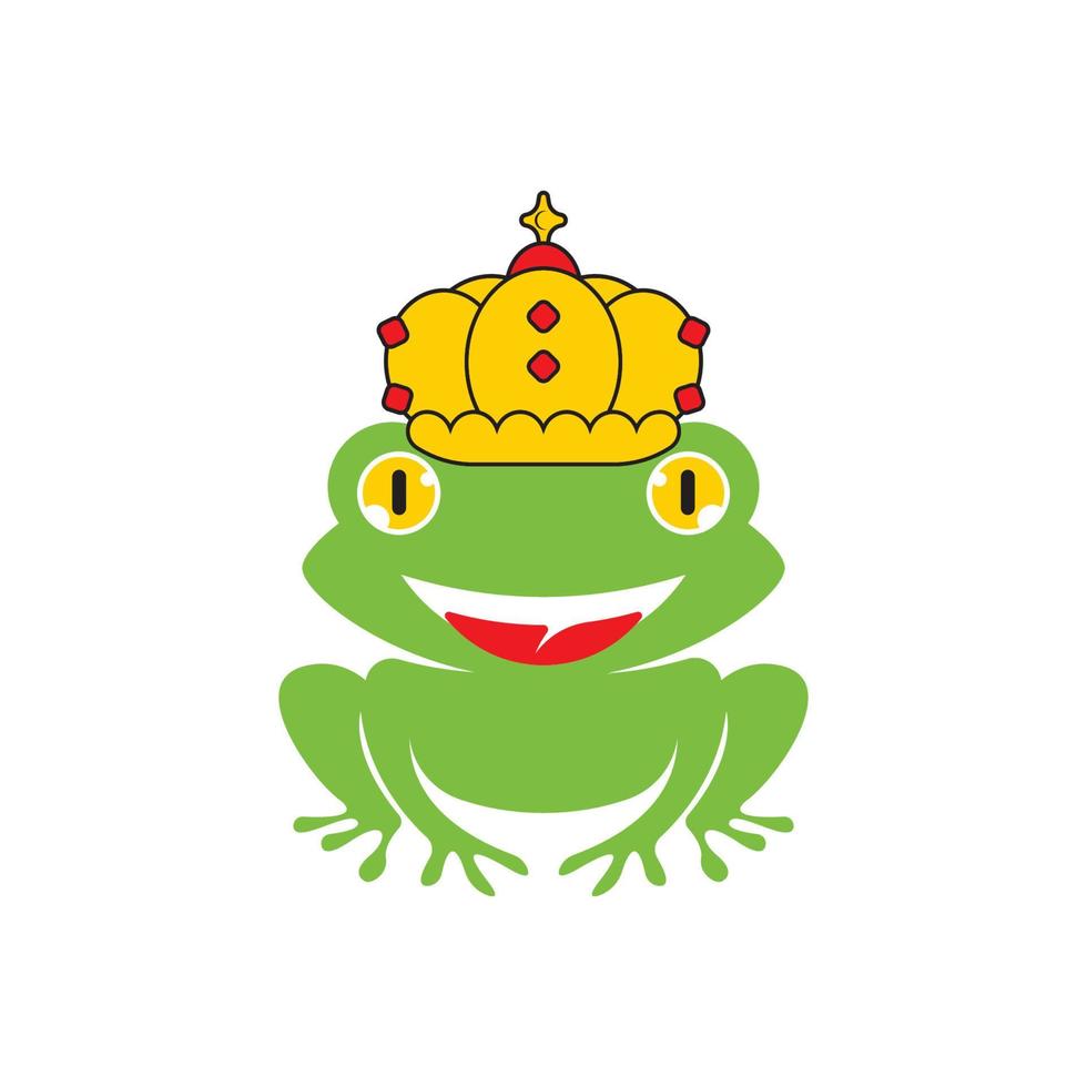 King frog logo icon template design vector