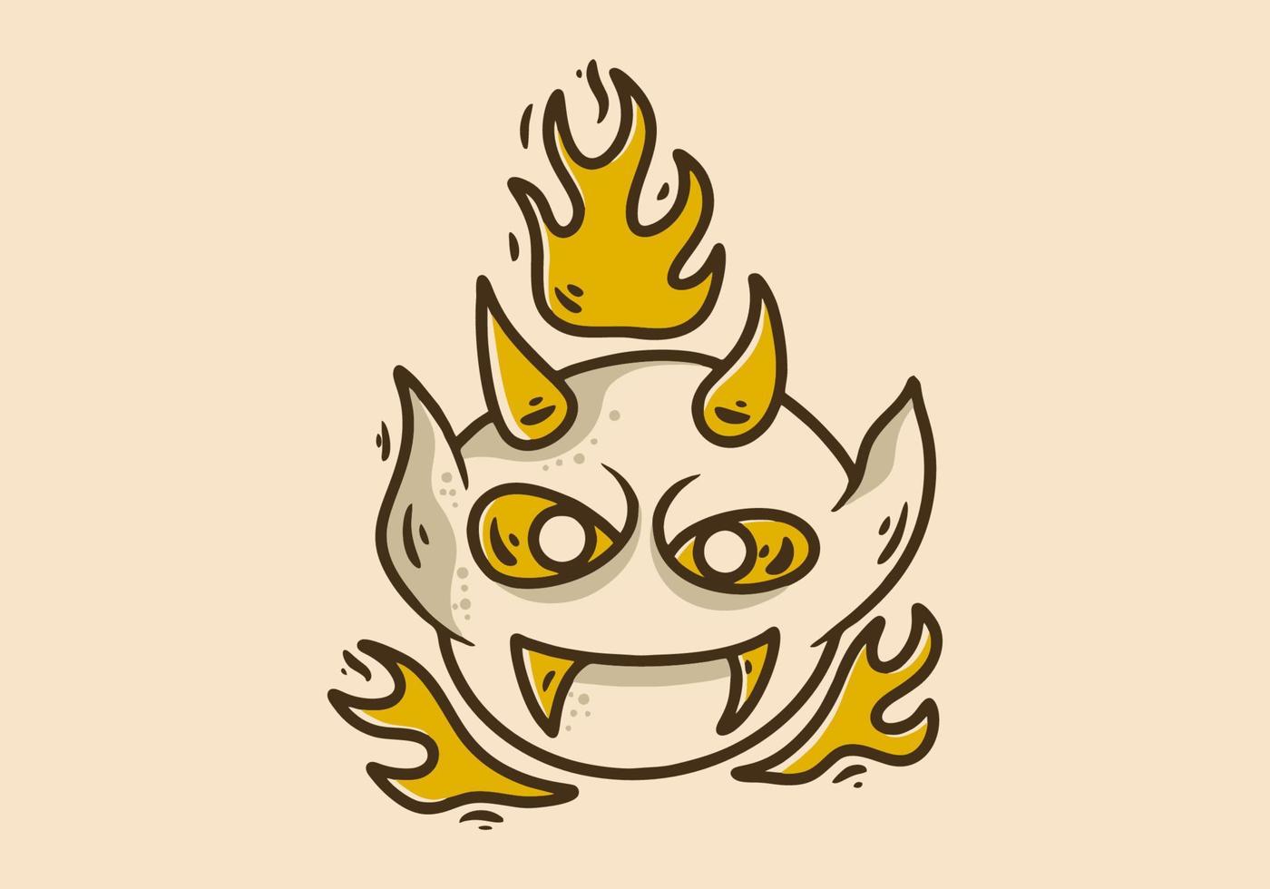 ilustración personaje diseño de diablo cabeza vector