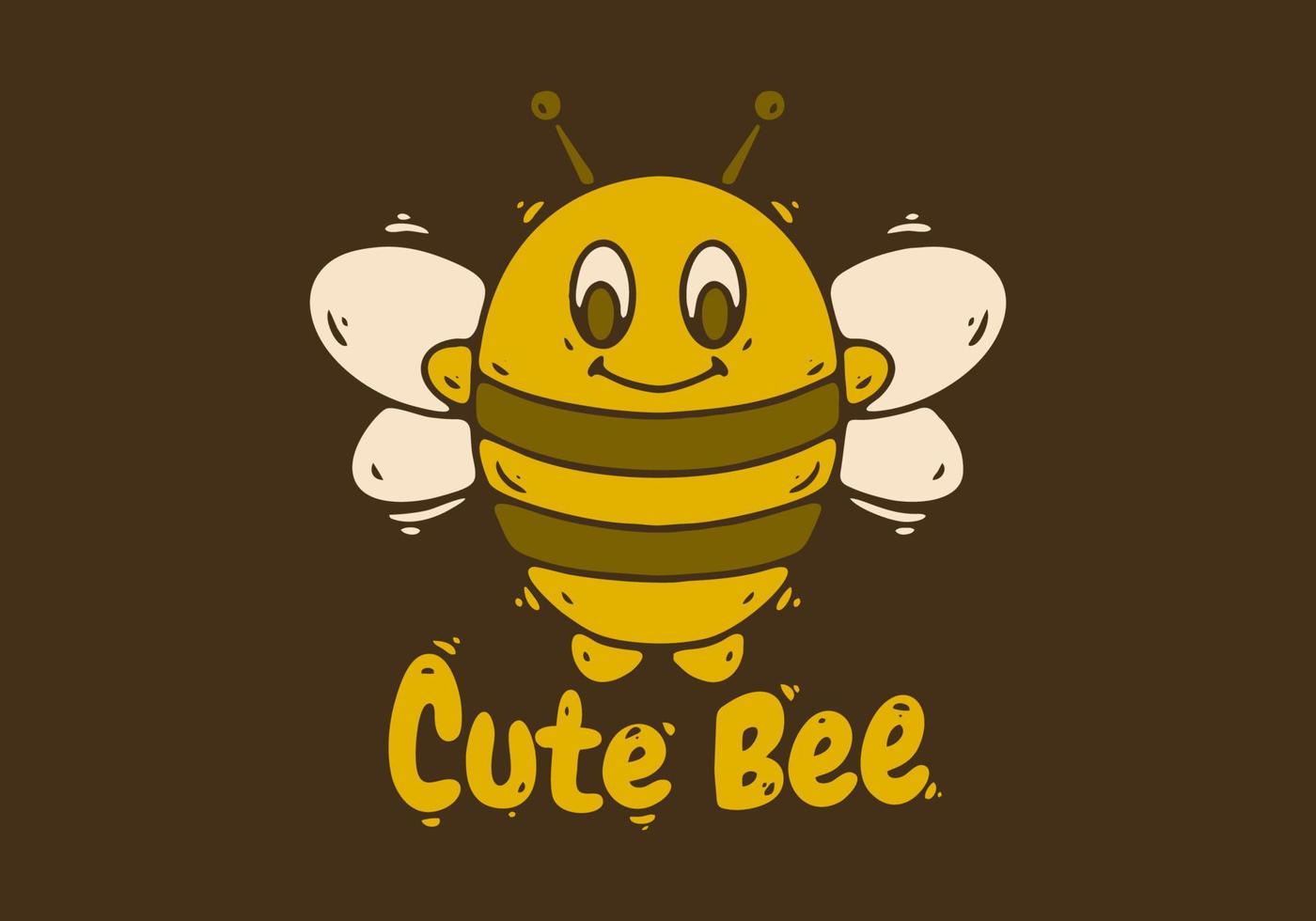 ilustración personaje diseño de un linda abeja vector