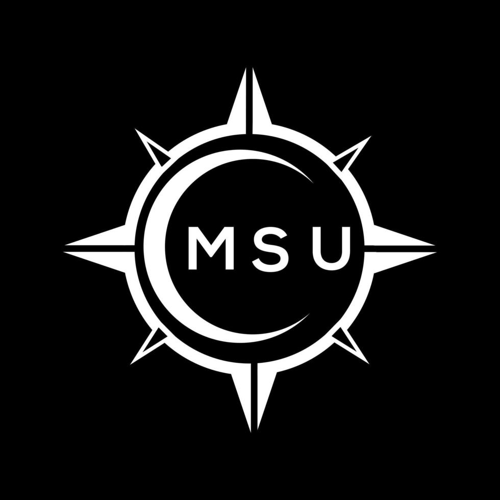 msu resumen monograma proteger logo diseño en negro antecedentes. msu creativo iniciales letra logo. vector