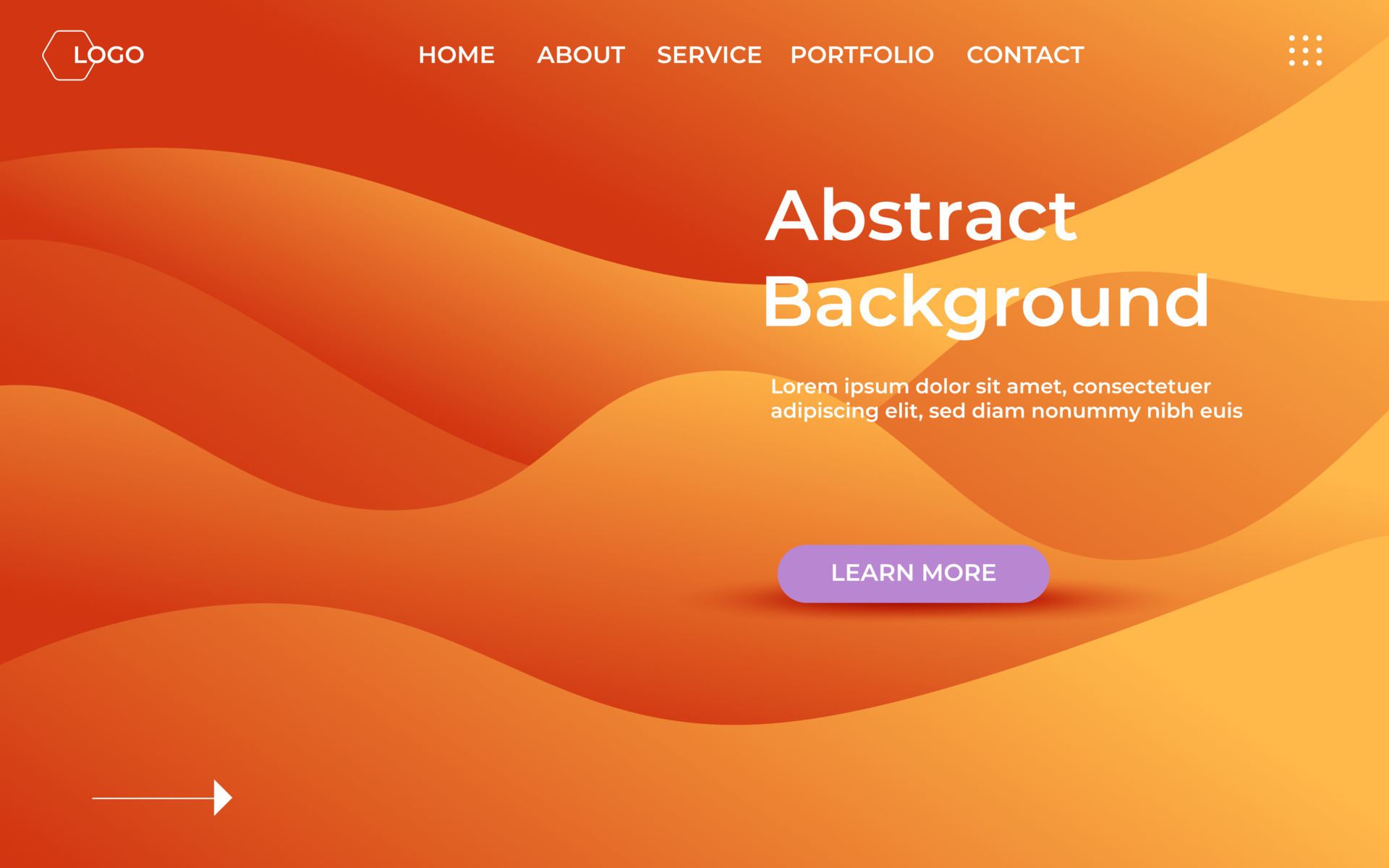 minimal abstract orange liquid color wavy shape landing page background