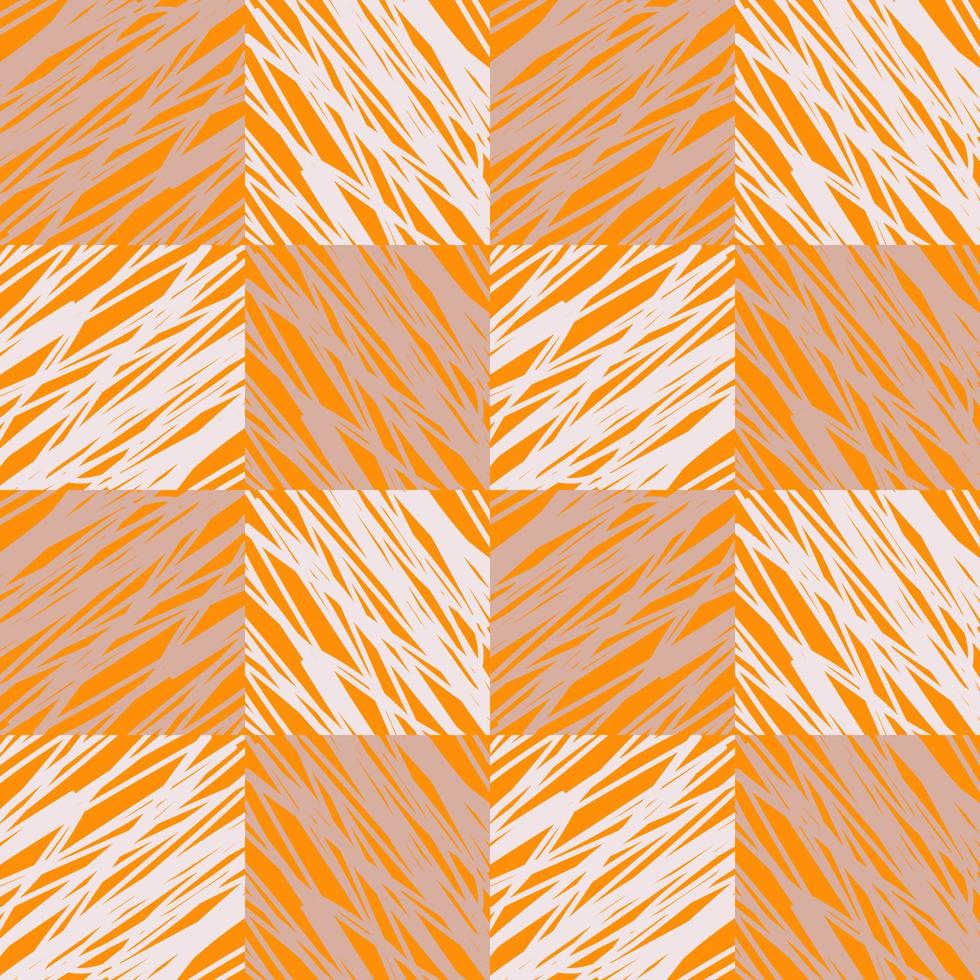 geométrico vector grunge naranja textura. resumen cuadrado sin costura modelo.