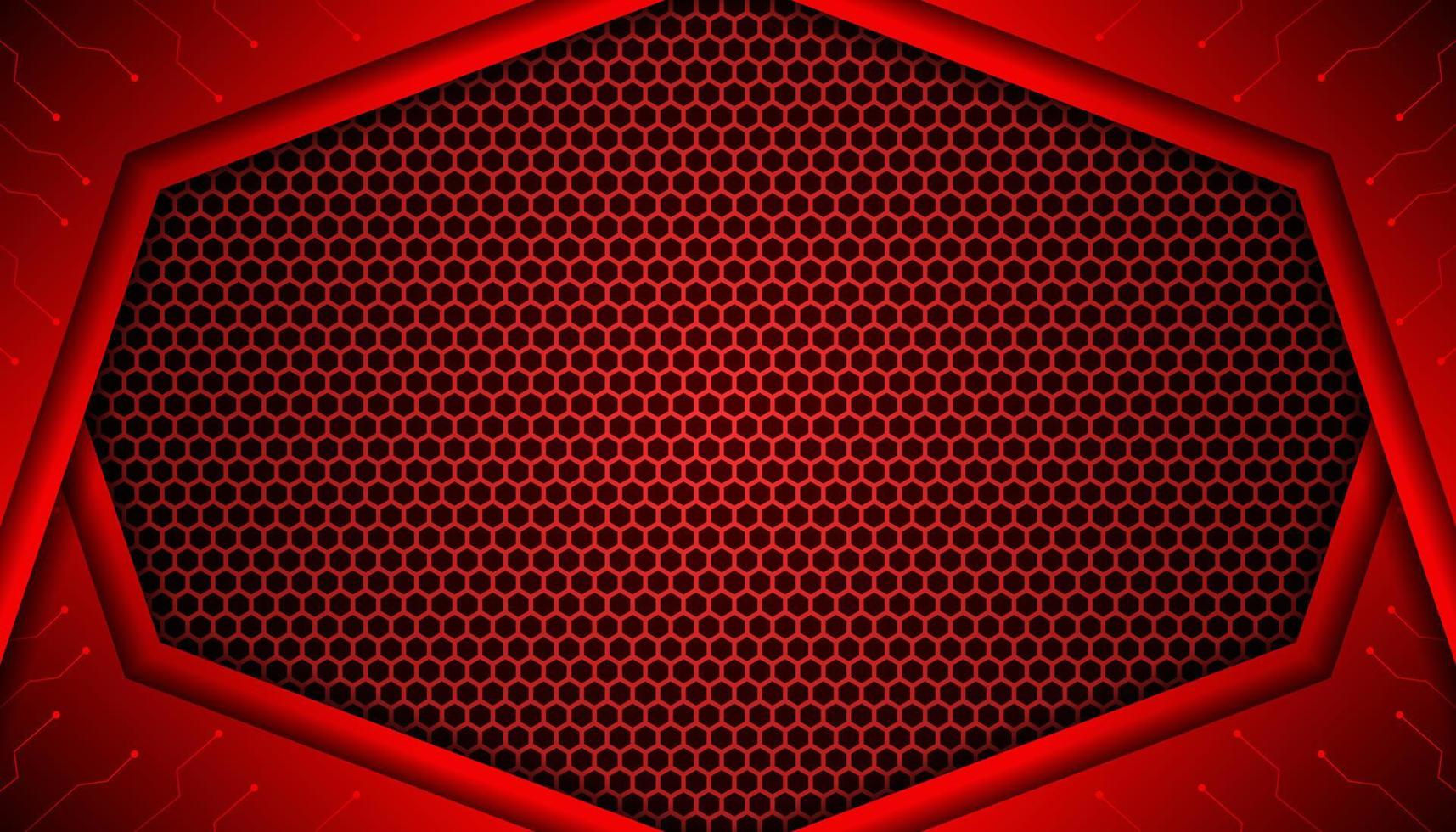 Abstract dark Red Futuristic Gaming Background with a hexagon pattern , dark Red geometric background  for banner or Offline stream, gaming background template vector