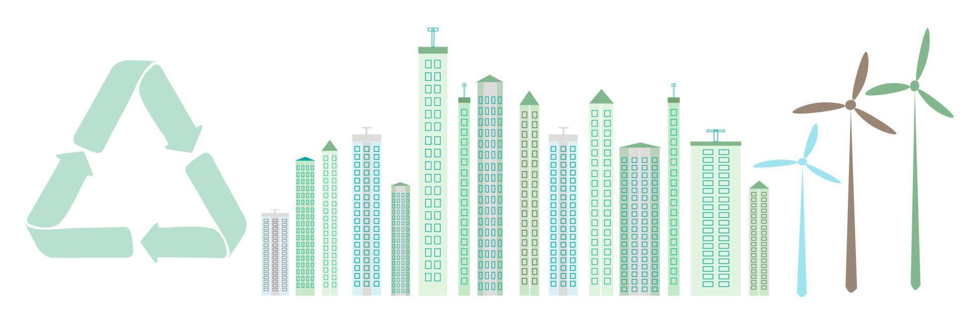 limpiar verde ambiente. ecología concepto y ambiental diseño elementos para sostenible energía desarrollo, vector ilustración naturaleza, ecología, orgánico, ambiente, pancartas