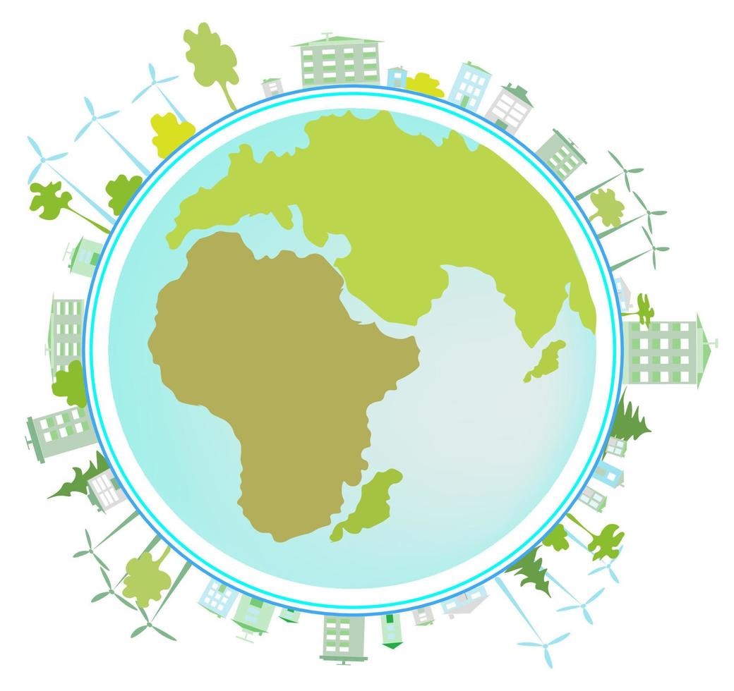Clean green environment. Ecology concept and Environmental  design elements for sustainable energy development, Vector illustration Nature, ecology, organic, environment, banners.