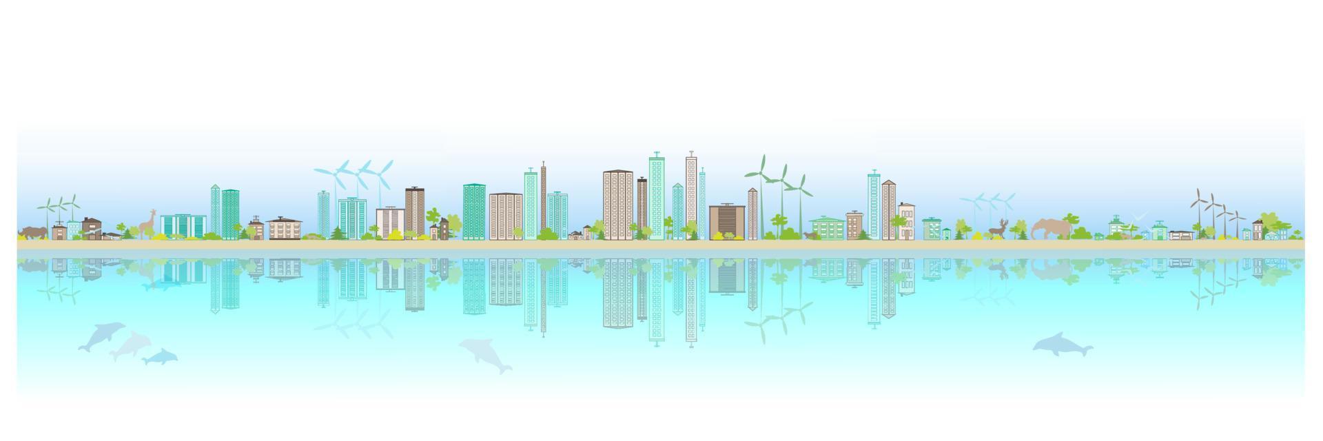 Clean green environment. Ecology concept and Environmental  design elements for sustainable energy development, Vector illustration Nature, ecology, organic, environment, banners.