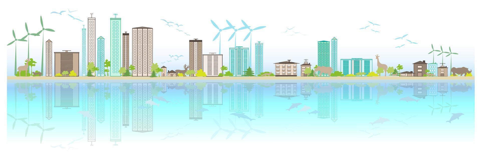 Clean green environment. Ecology concept and Environmental  design elements for sustainable energy development, Vector illustration Nature, ecology, organic, environment, banners.