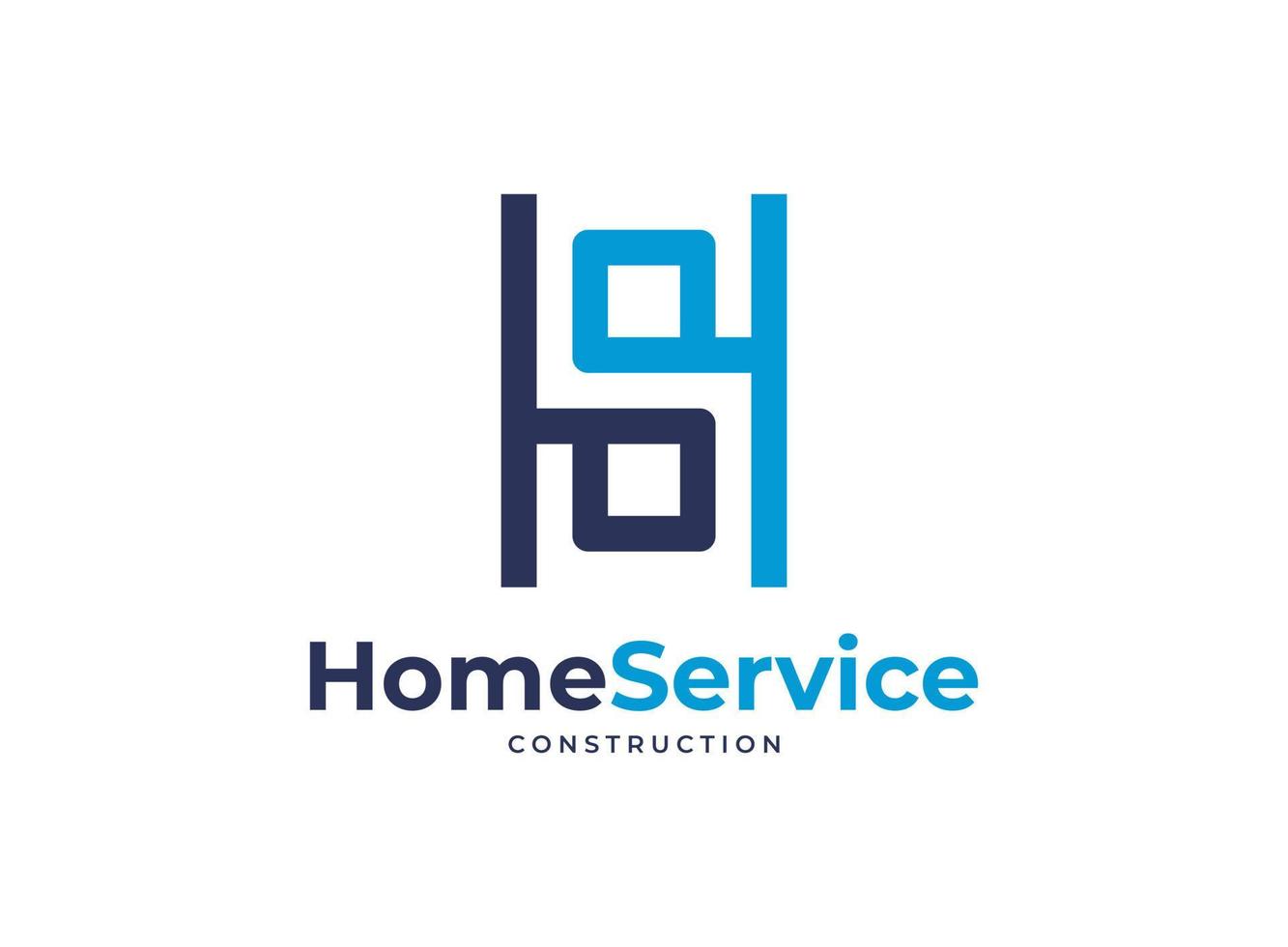 HS or SH monogram logo - negative space vector