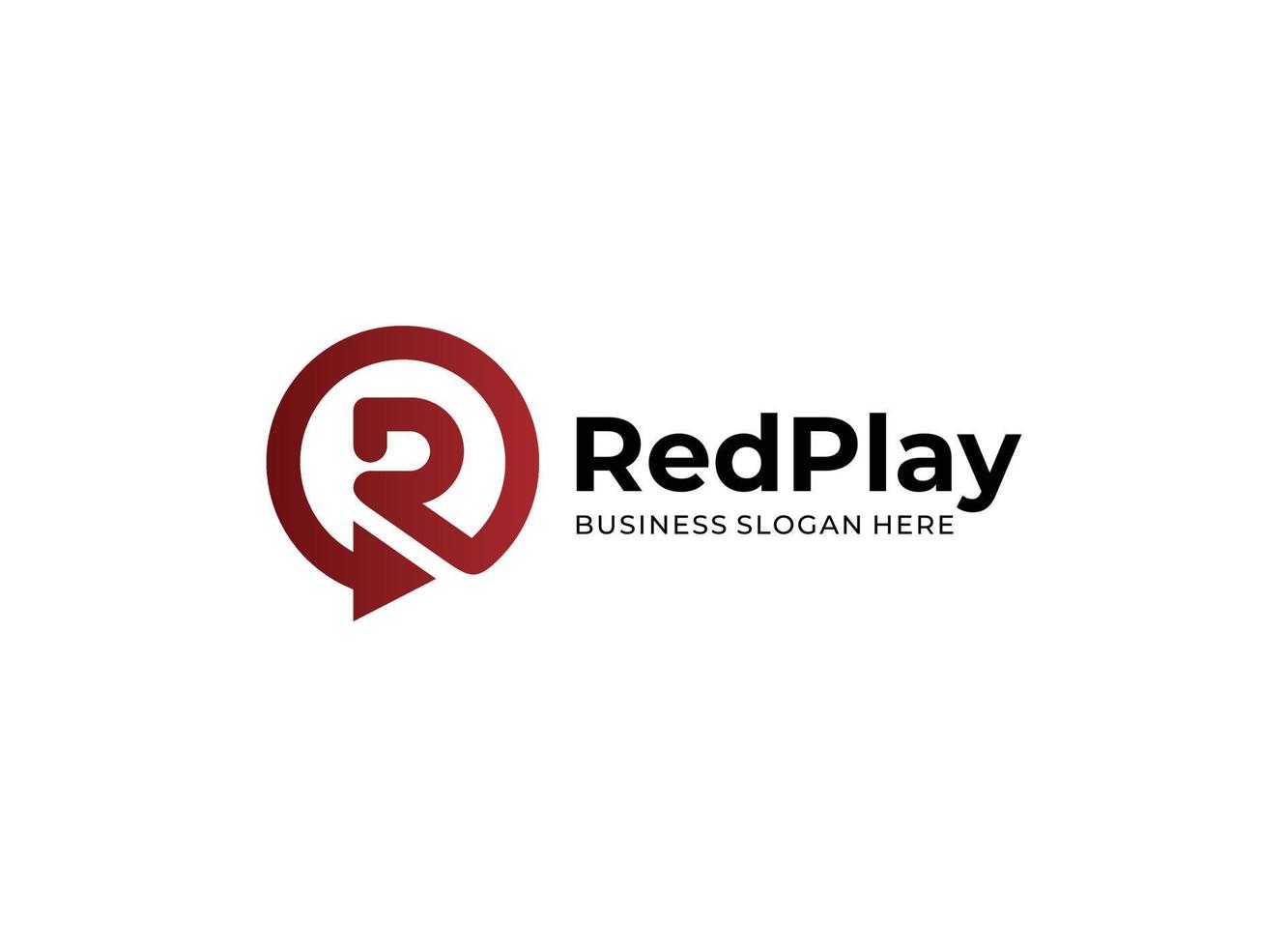 inicial r letra rojo jugar logo vector