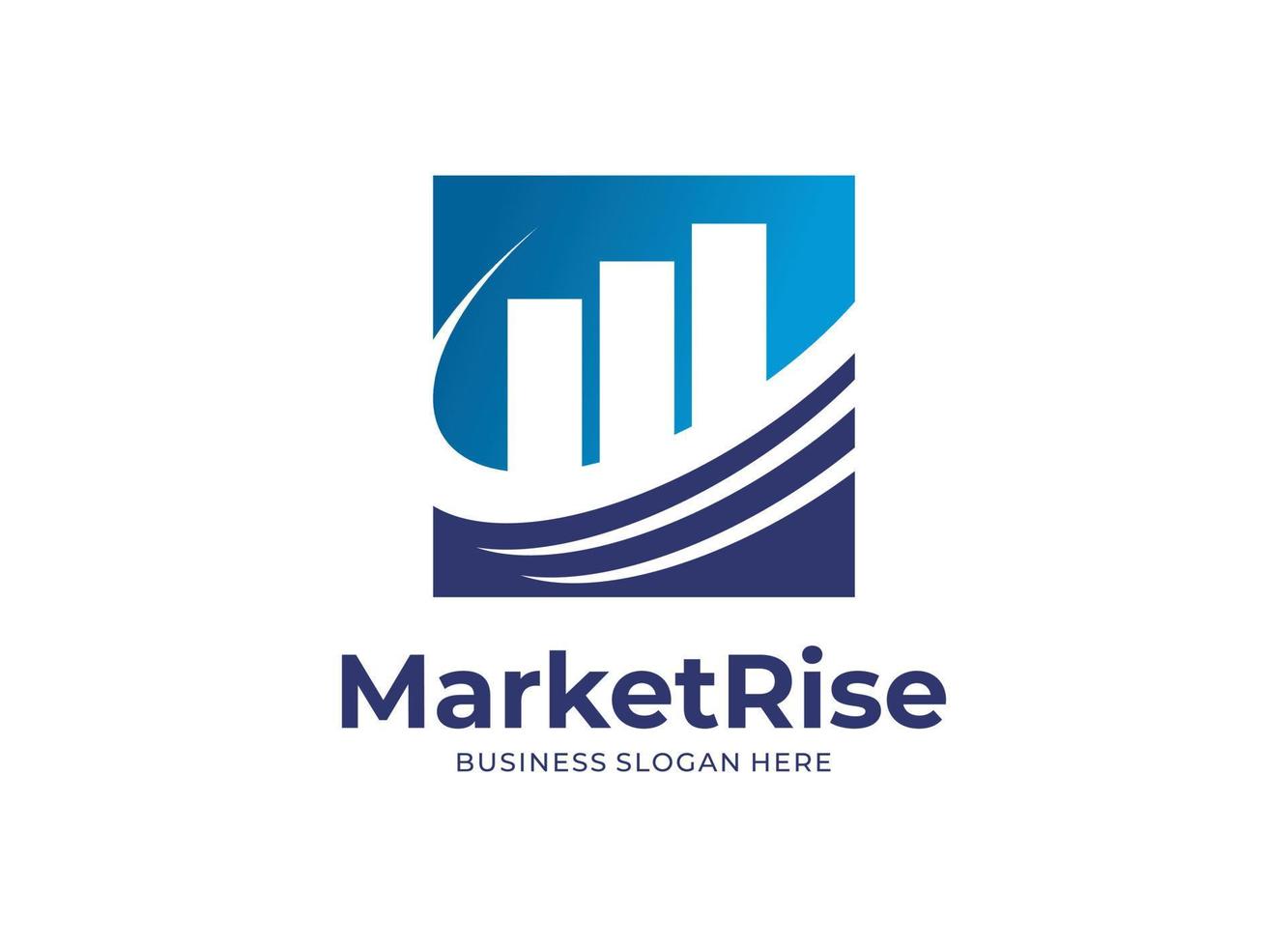 Logo icon Market Rise designs template vector