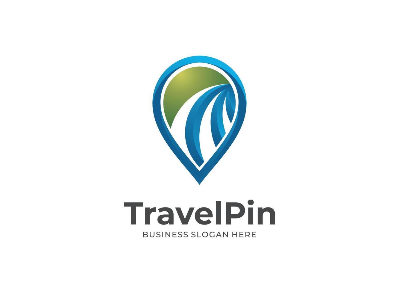 Travel trip pin logo icon design vector. For map, apps, and location. vector