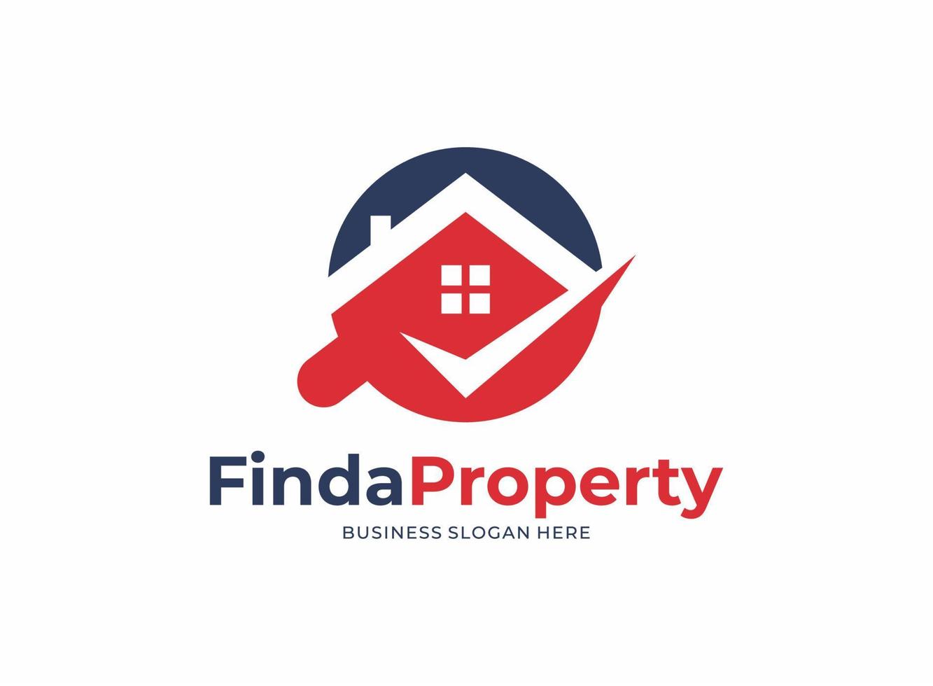 Illustration logo find dream home shape real estate vector