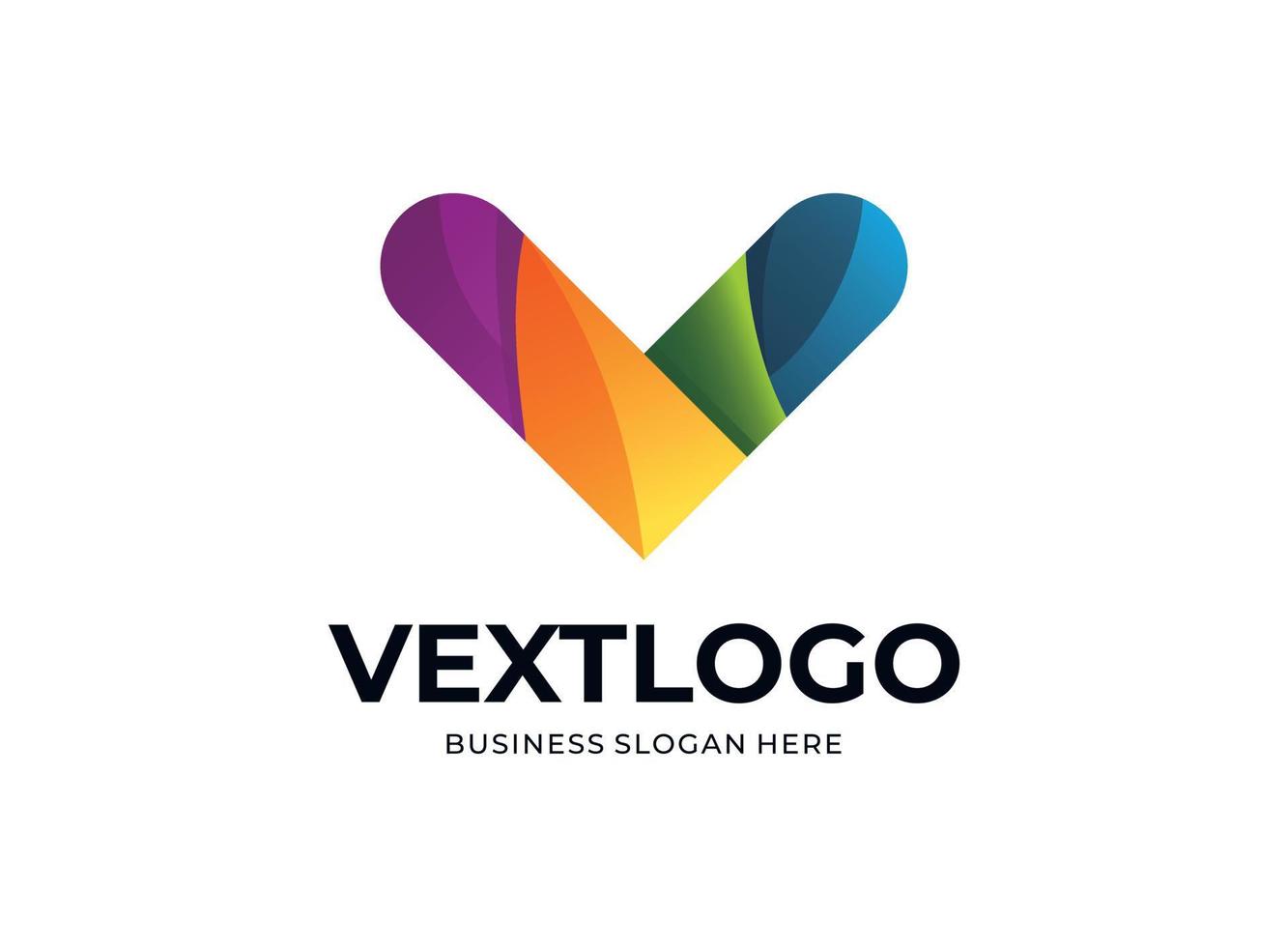 Initial letter v colorful logo design vector Template. Vector design template elements for your application or company identity
