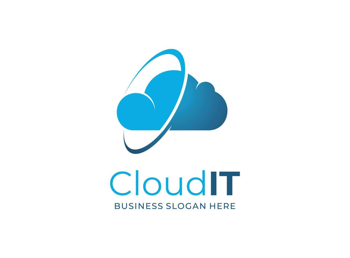 Vector logo cloud computing and storage. technology design template