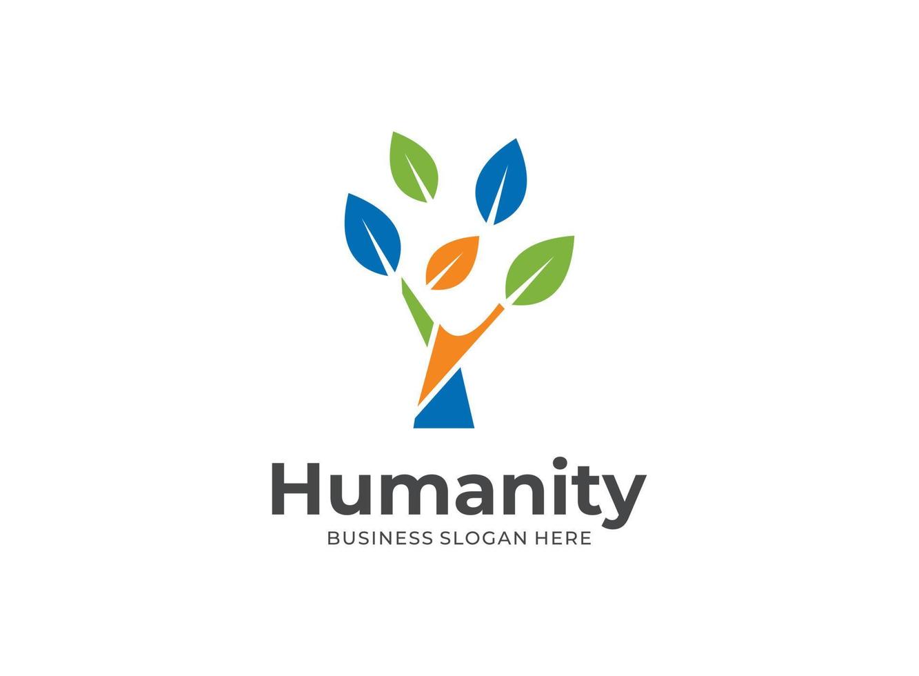 resumen eco humano árbol logo diseño vector modelo