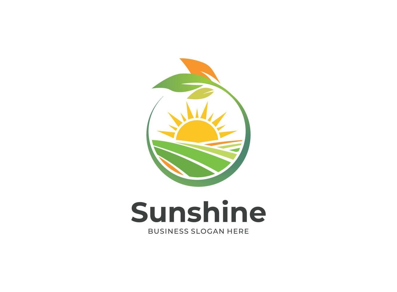 Agriculture logo design with concept of hand icon and plants vector. Green nature logo used for agricultural systems, farmer, and plantation products. vector