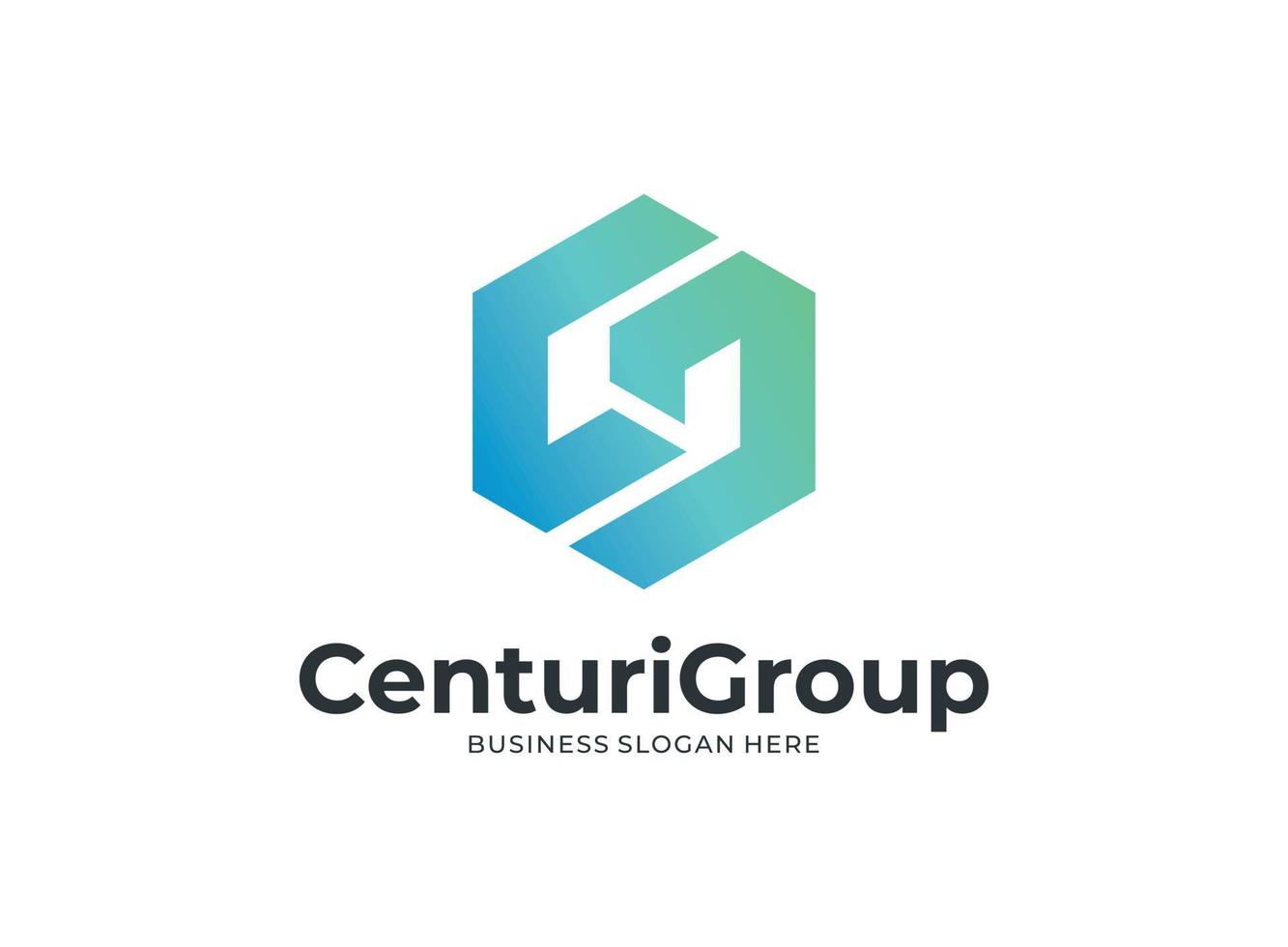 Initial cg gc letter square logo vector