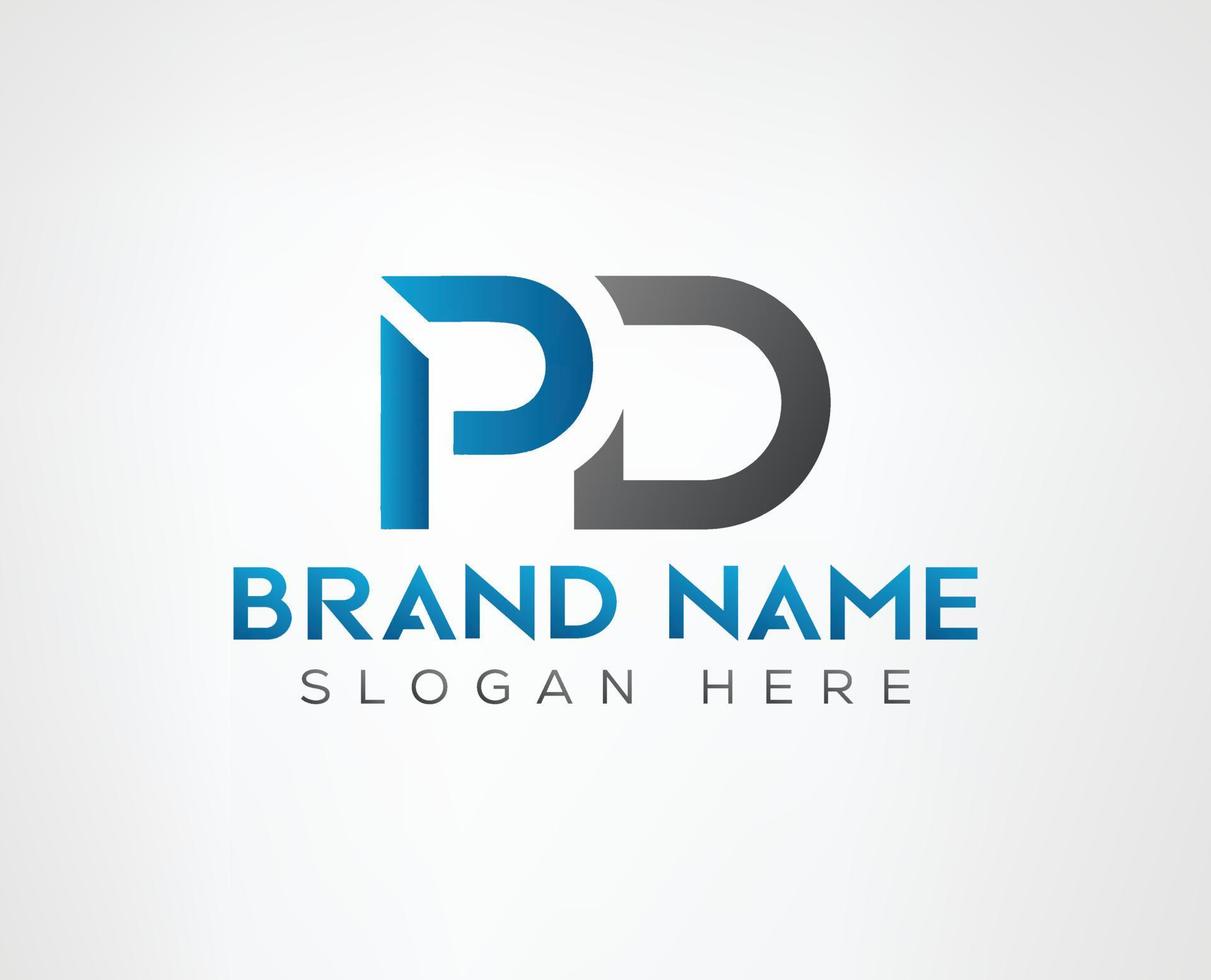 Creative Letter PD Monogram Logo Design Icon Template White Background vector