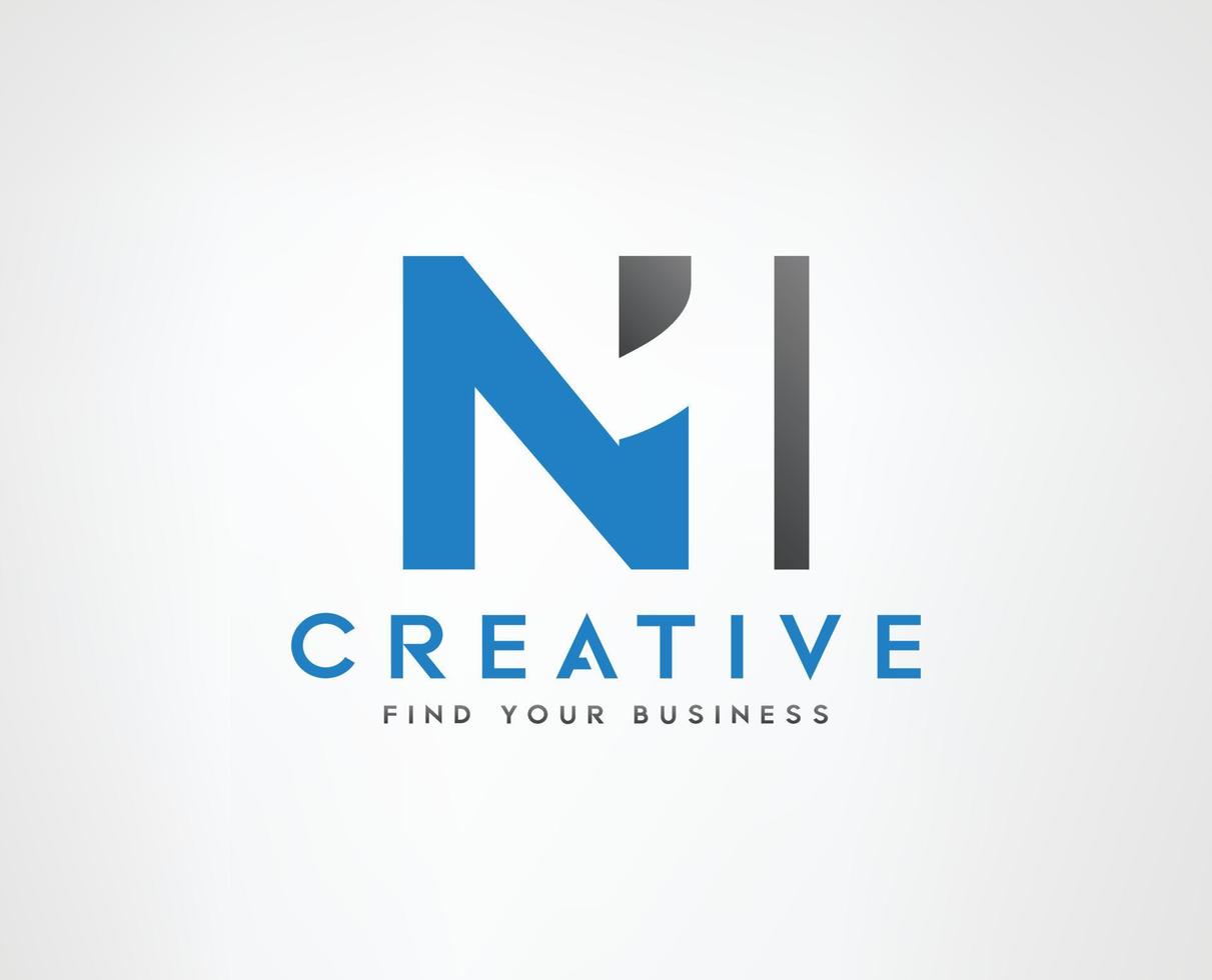 N One 1 Negative space logo design vector templates