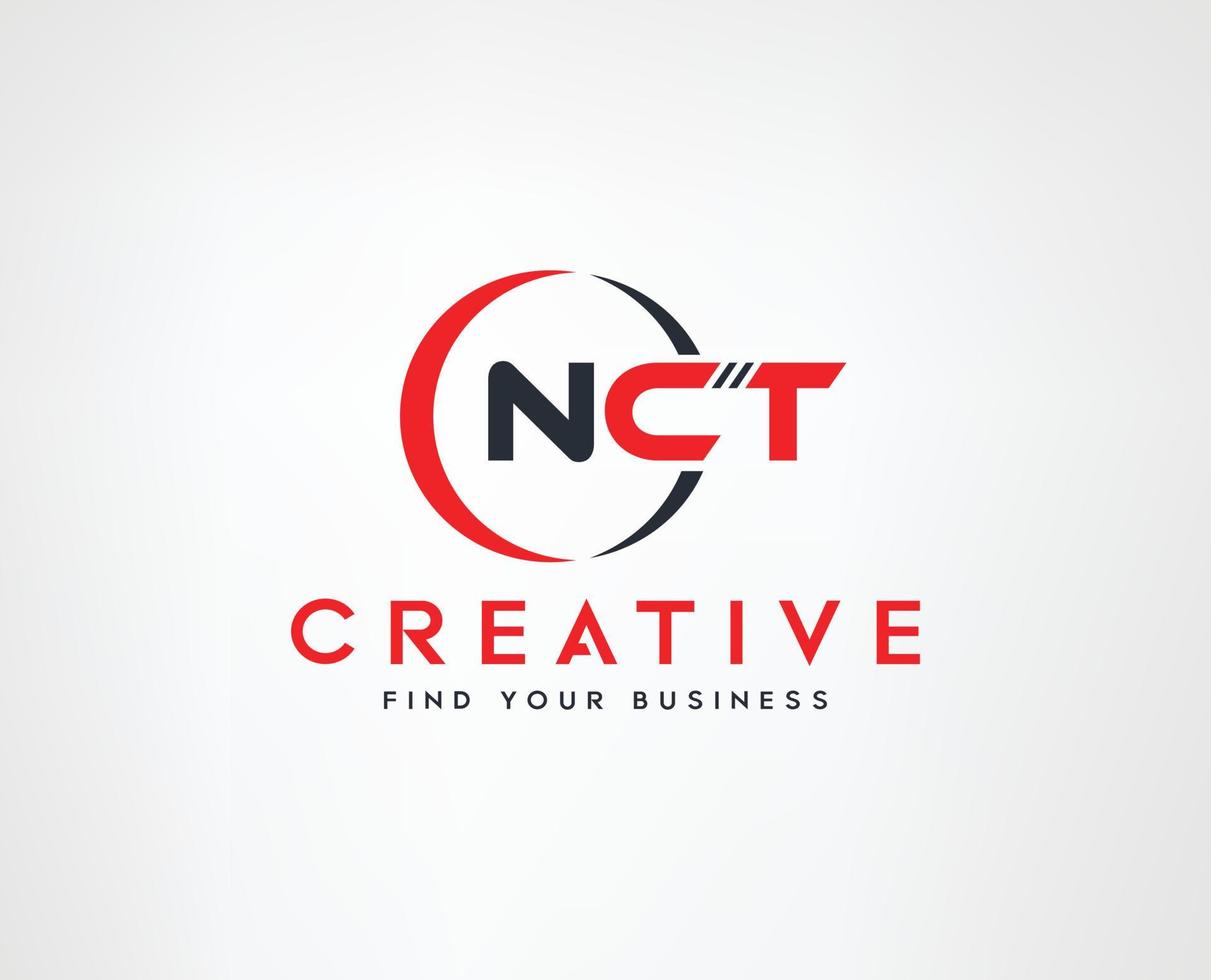 Typography letter N C T logo vector