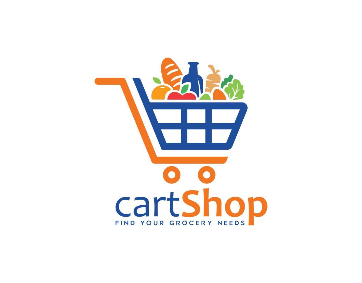 Shopping cart logo Trolley icon sign symbol vector