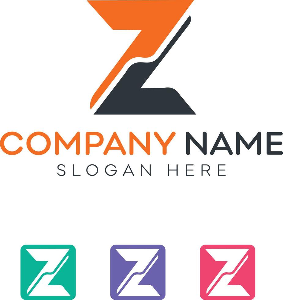 Letter Z typography logo vector templates